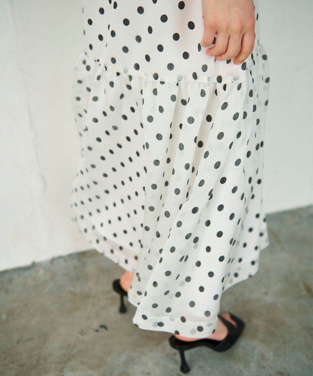 GRACE CONTINENTAL シアードットプリントスカート 