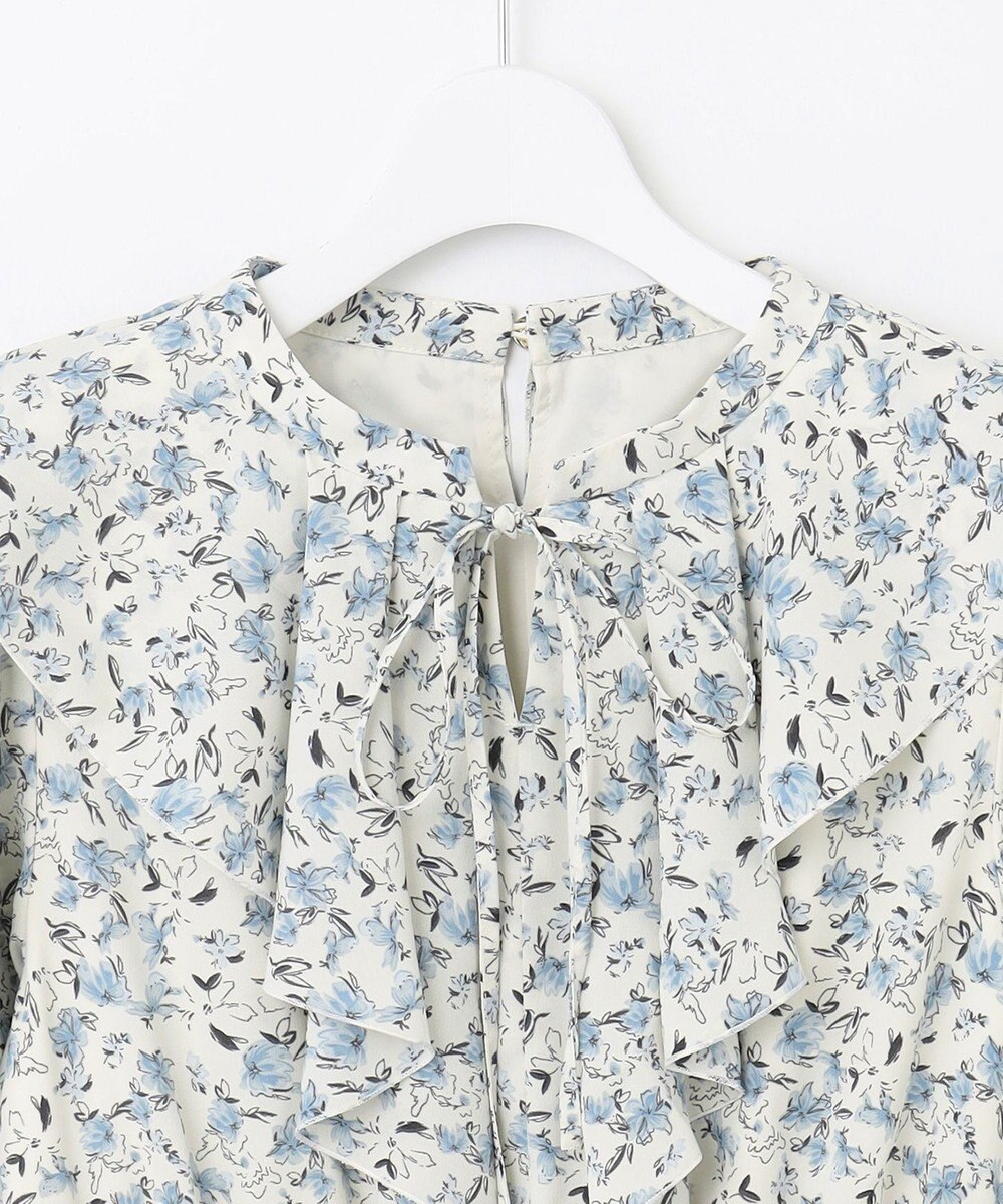 Feroux 【洗える】フラワープリントラッフル ワンピース 