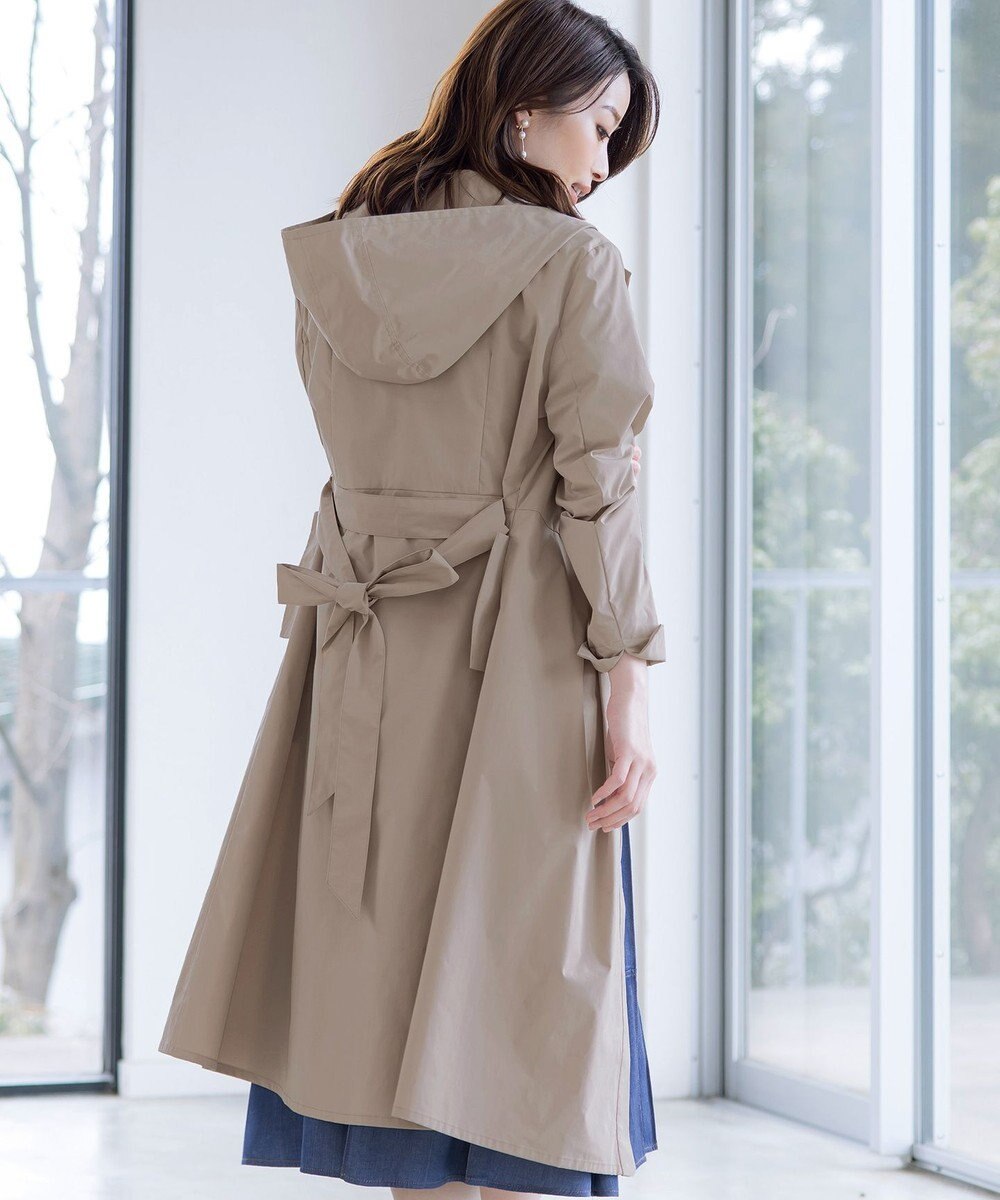 Tiaclasse 【洗える】撥水フードフレアコート 