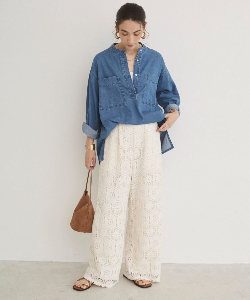 WEGO 【ANGIE VINTAGE】クロシェレースワイドイージーパンツ 