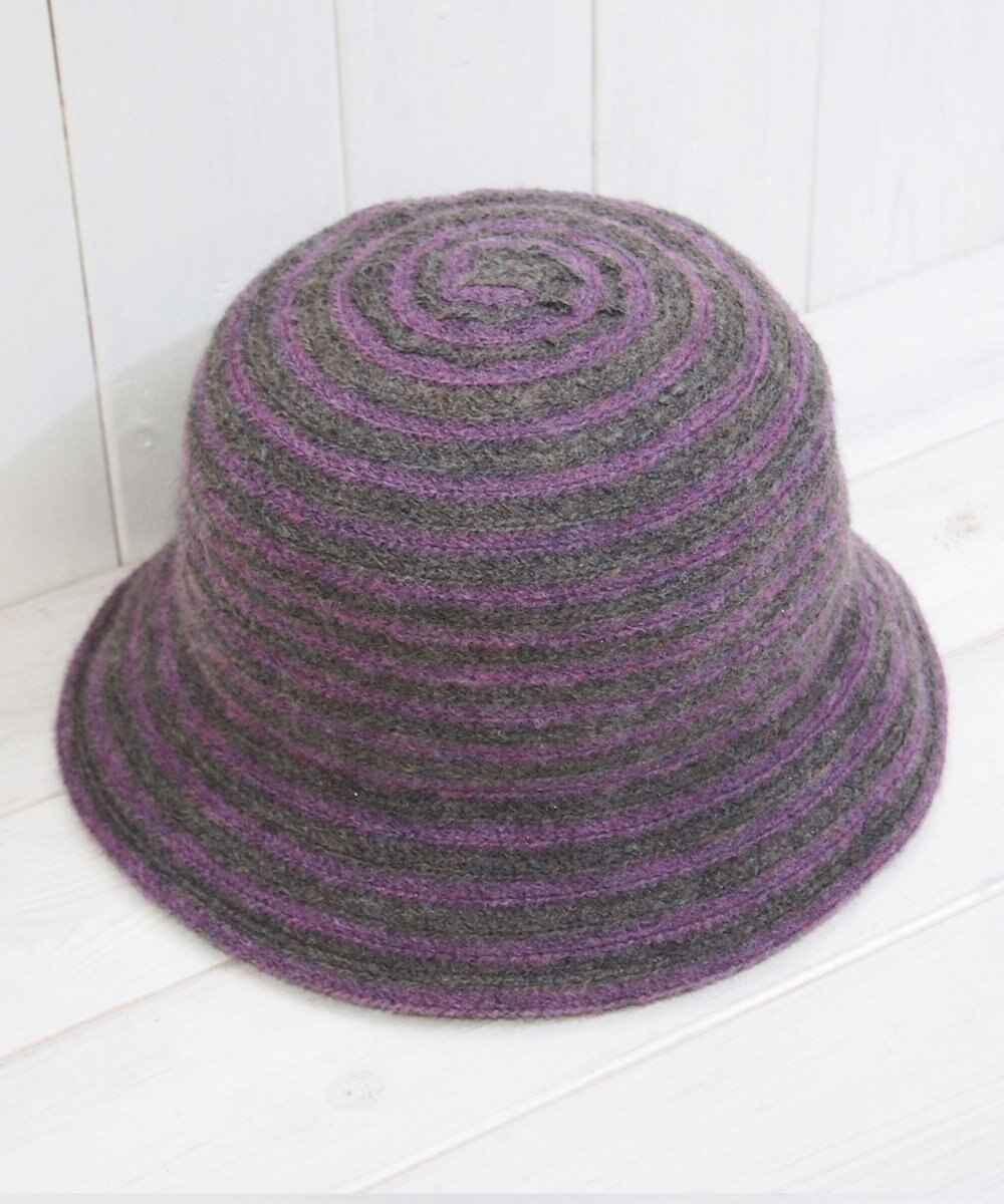 石田製帽 モヘヤ混ボーダー　バケット 
