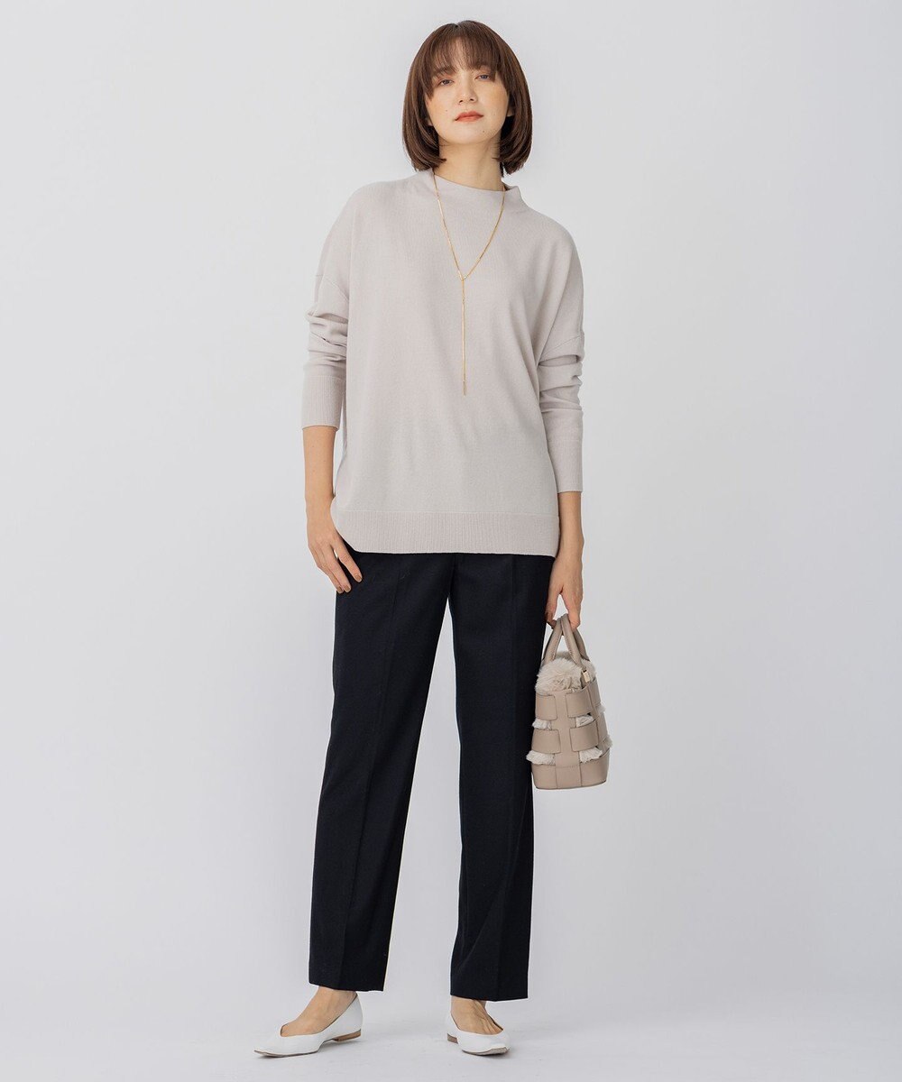 23区 【洗える】セミウーステッドウール モックネック ニット 