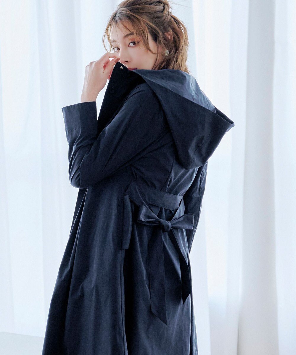 Tiaclasse 【洗える】撥水フードフレアコート 