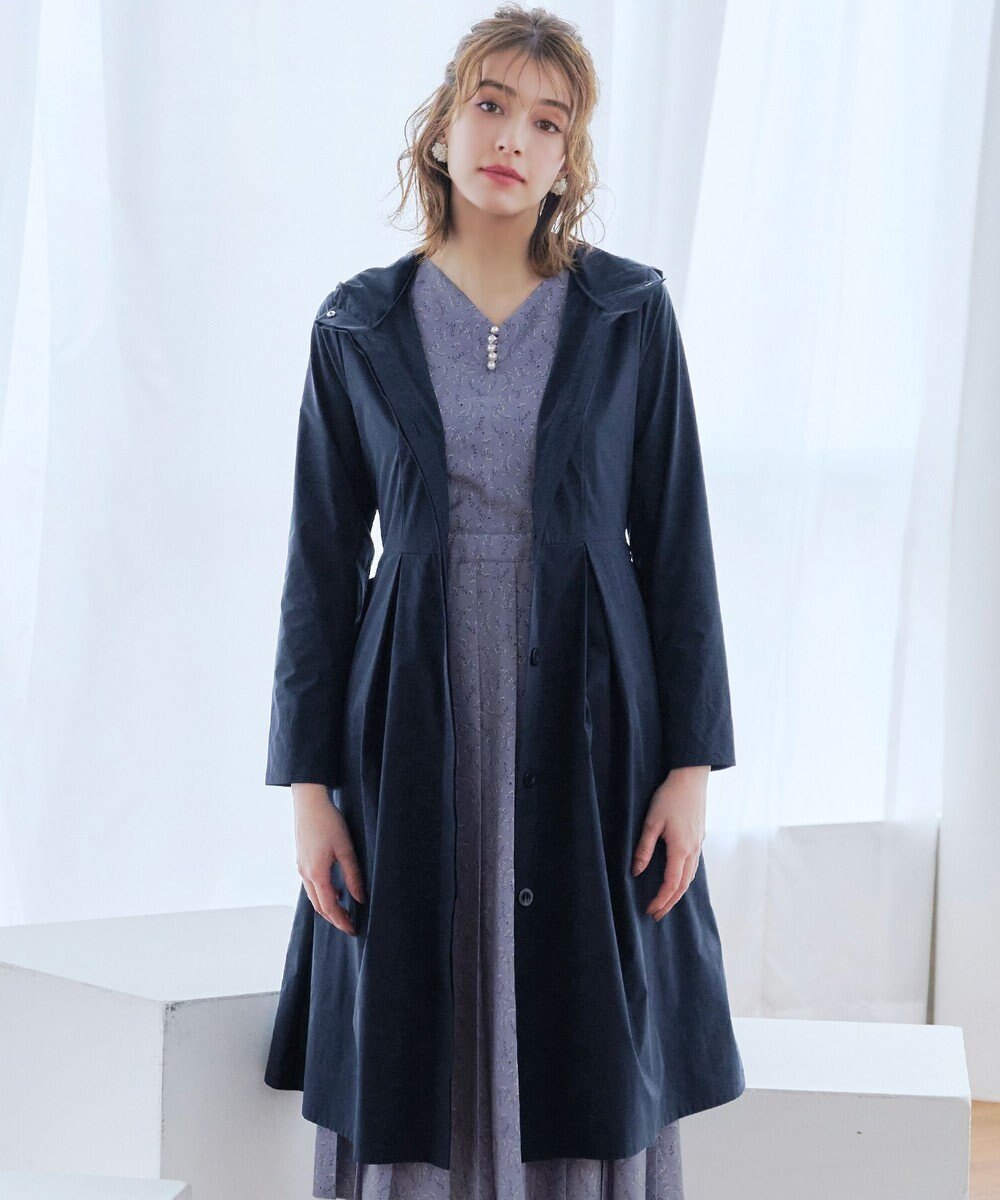 Tiaclasse 【洗える】撥水フードフレアコート 