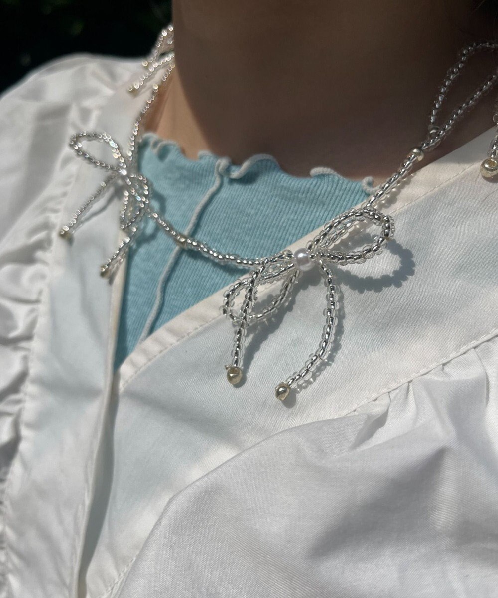 WEGO Lビーズリボンネックレス 