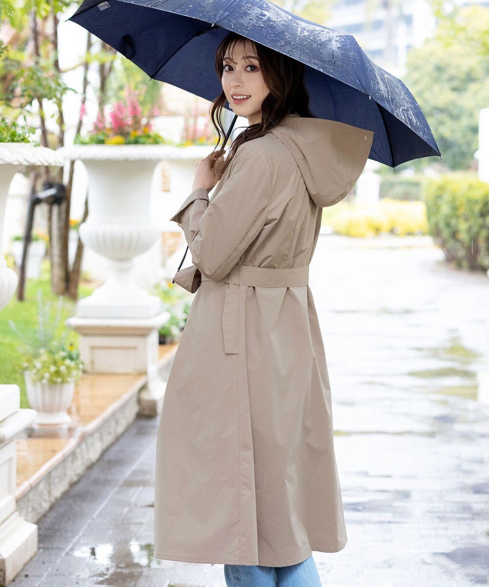 Tiaclasse 【洗える】撥水フードフレアコート 