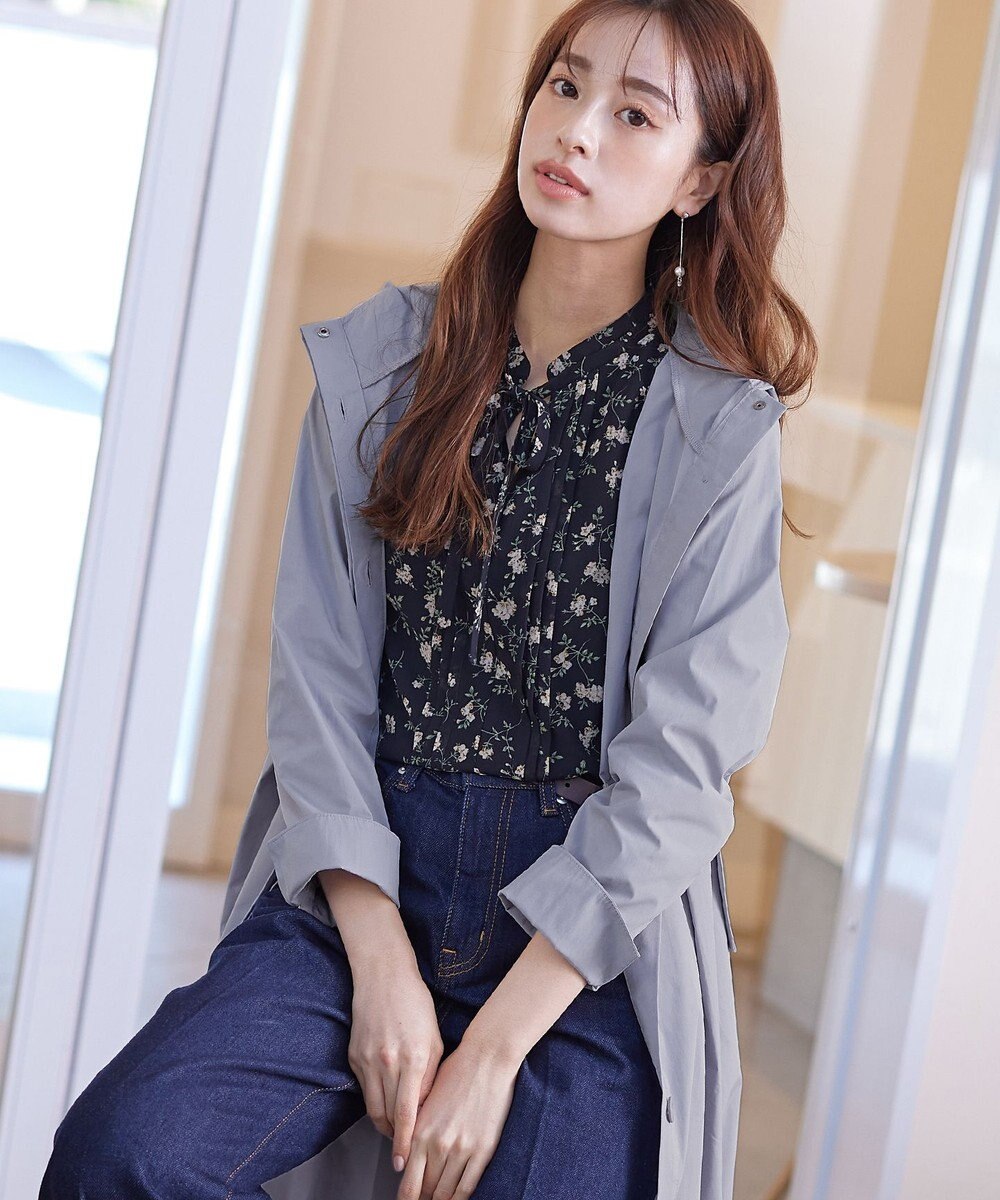 Tiaclasse 【洗える】撥水フードフレアコート 