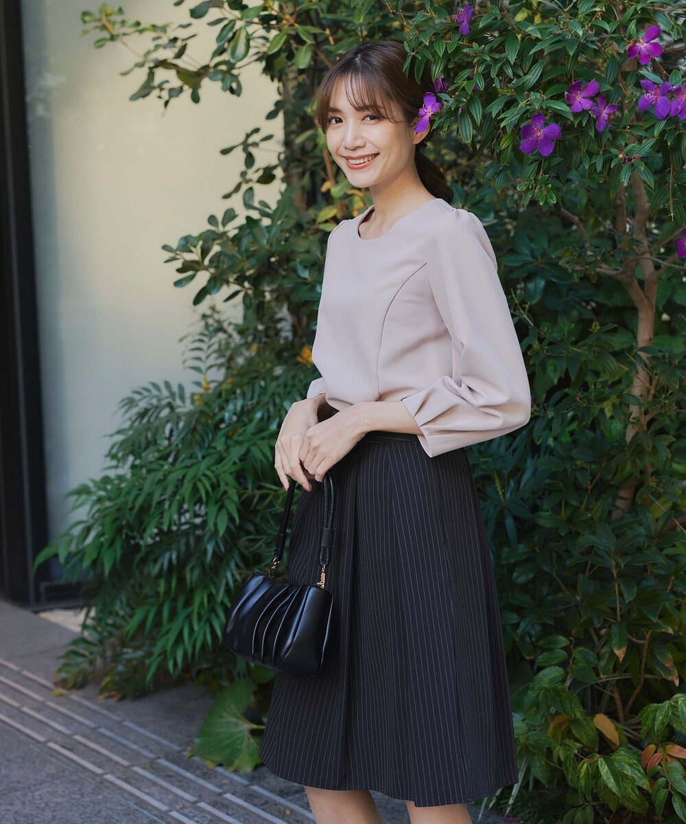 Tiaclasse 【洗える】大人上品なフレアタックスカート 