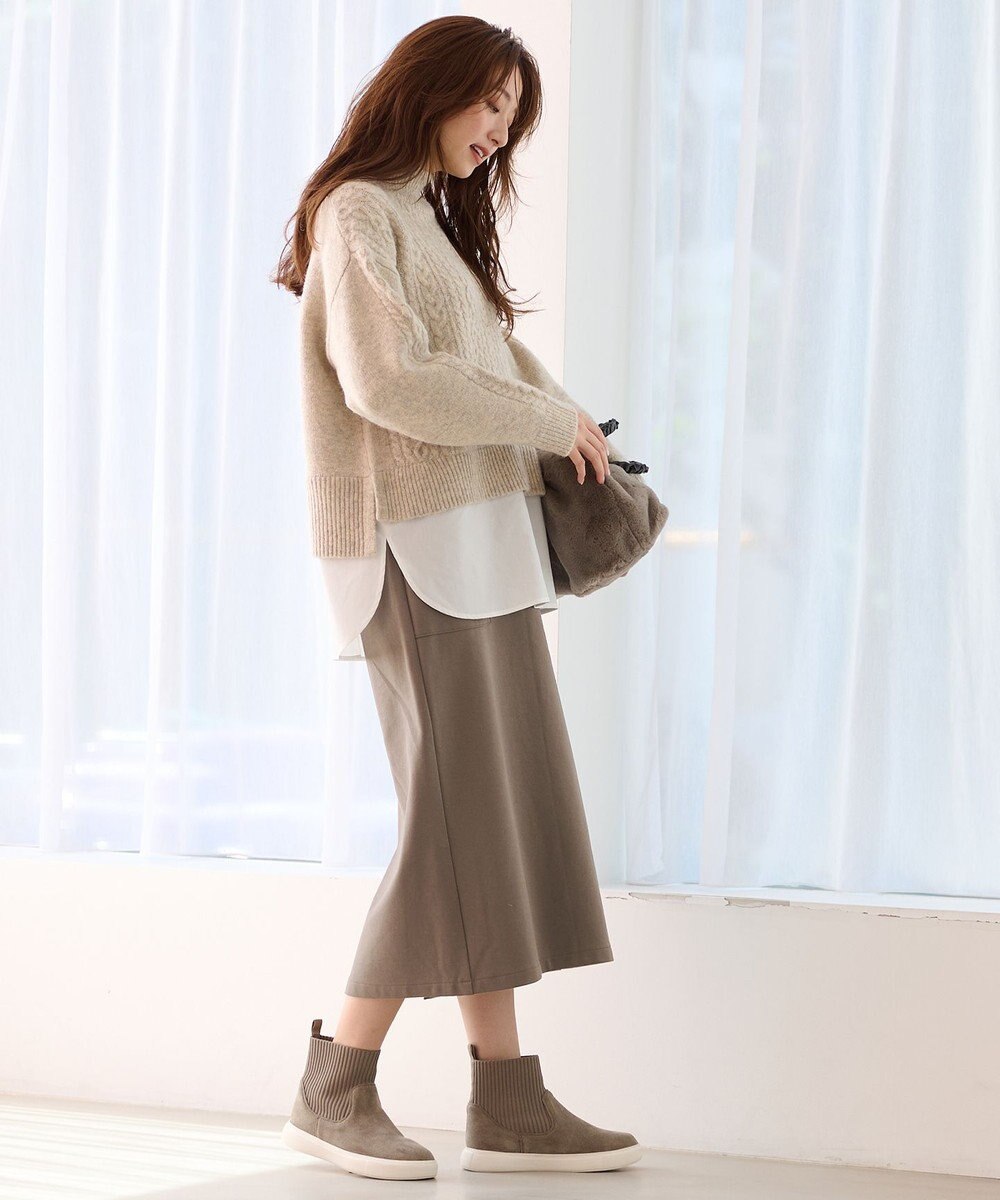 ANY 【WEB限定/洗濯機可能/ウエストゴム/ストレッチ/吸湿発熱】エニィーヒートスカート 