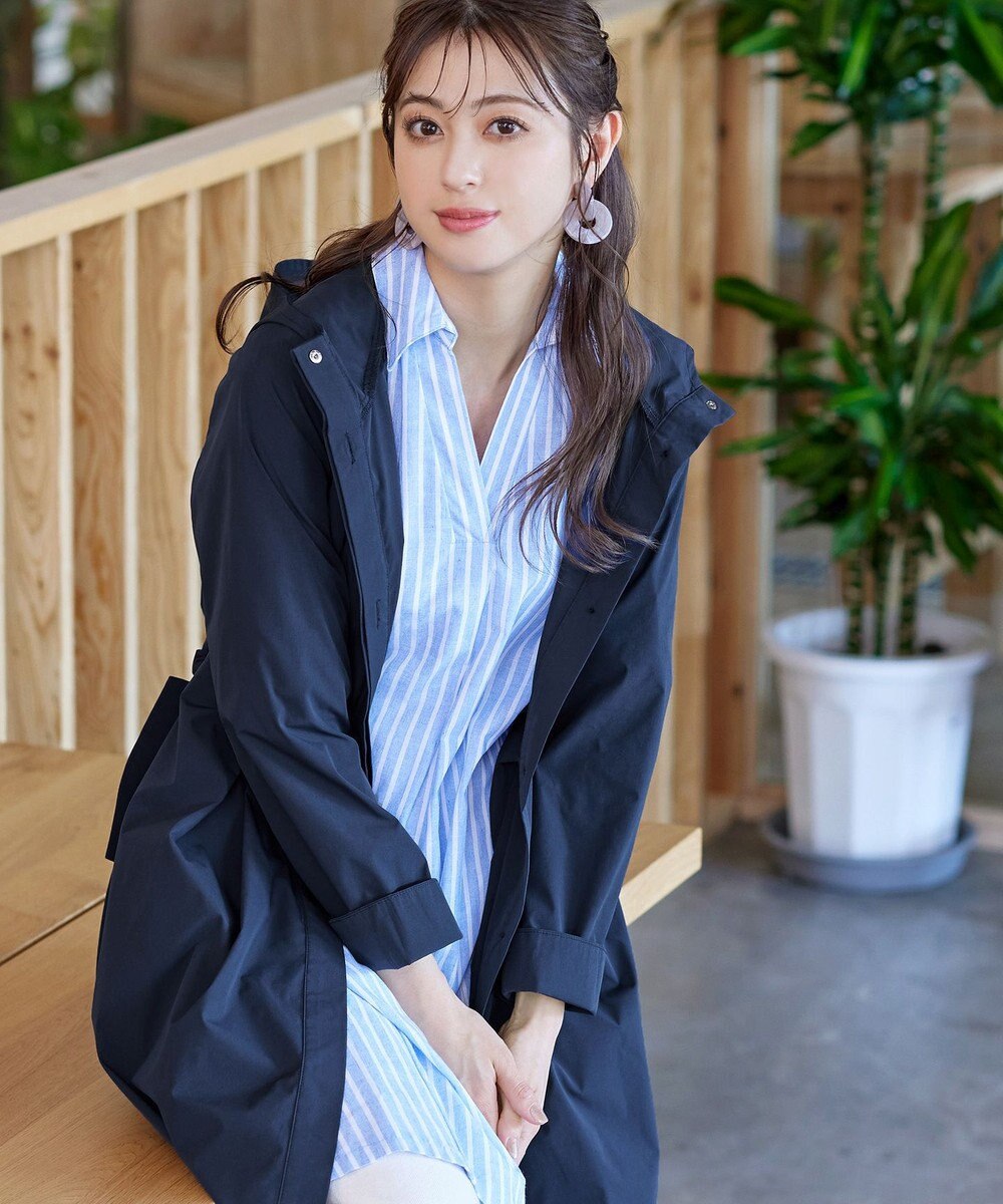 Tiaclasse 【洗える】撥水フードフレアコート 