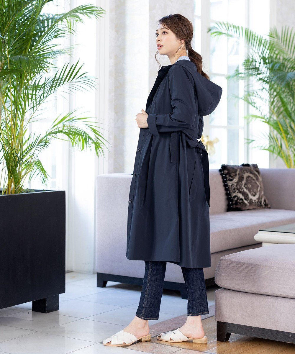 Tiaclasse 【洗える】撥水フードフレアコート 