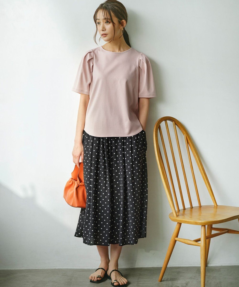 組曲 L 【WEB限定】ドットプリントデシン フリルパンツ 
