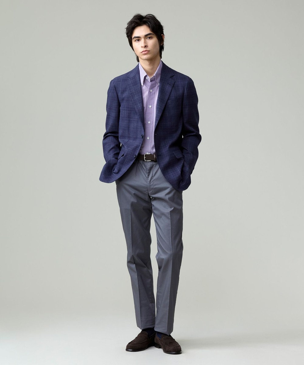 J.PRESS MEN 【WEB・一部店舗限定】ウールリネンチェック ジャケット 