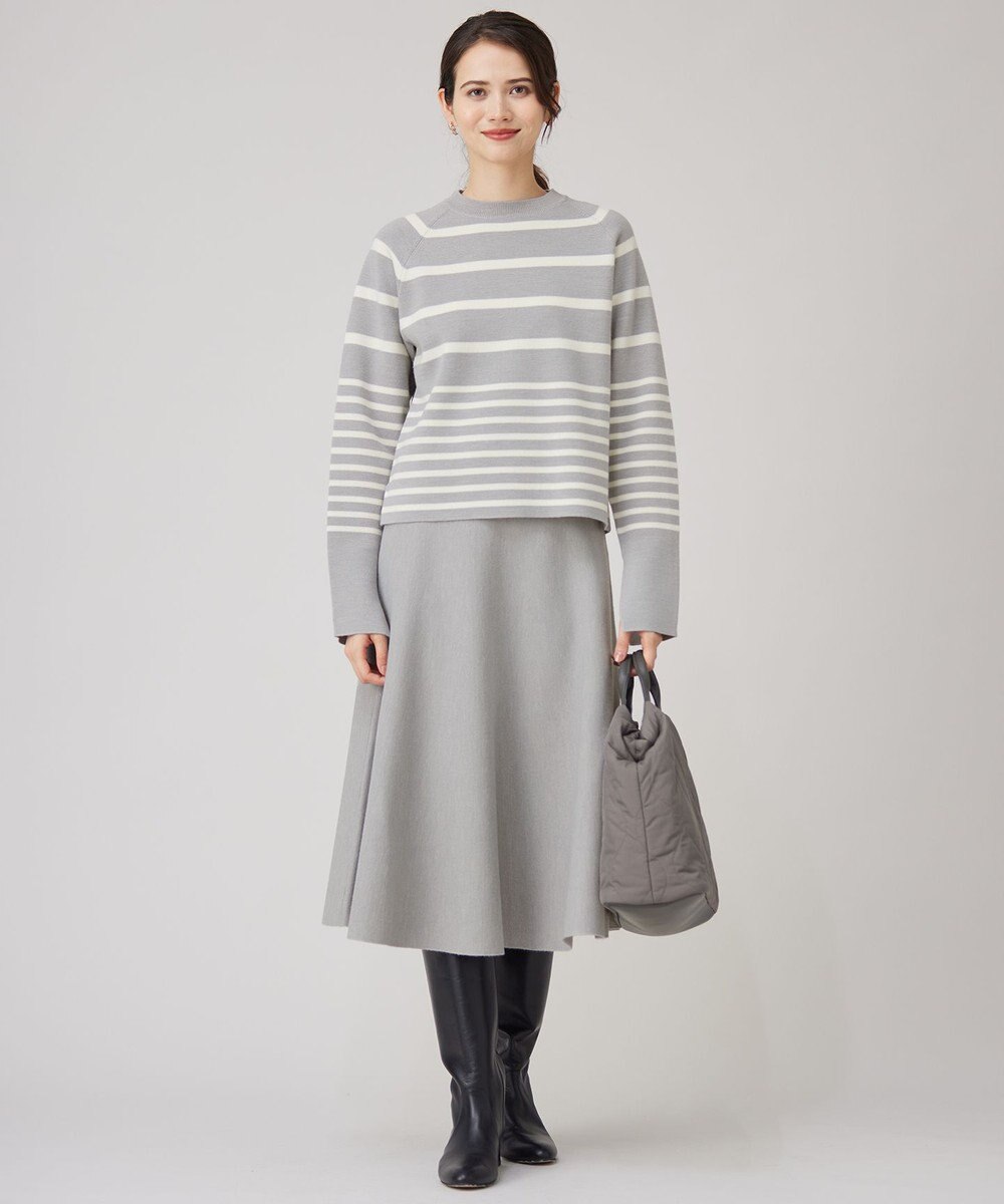 自由区 【セットアップ対応・洗える】ウールミラノニット スカート 