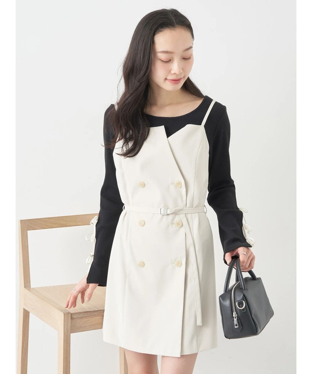 earth music&ecology トレンチ風キャミミニワンピース 