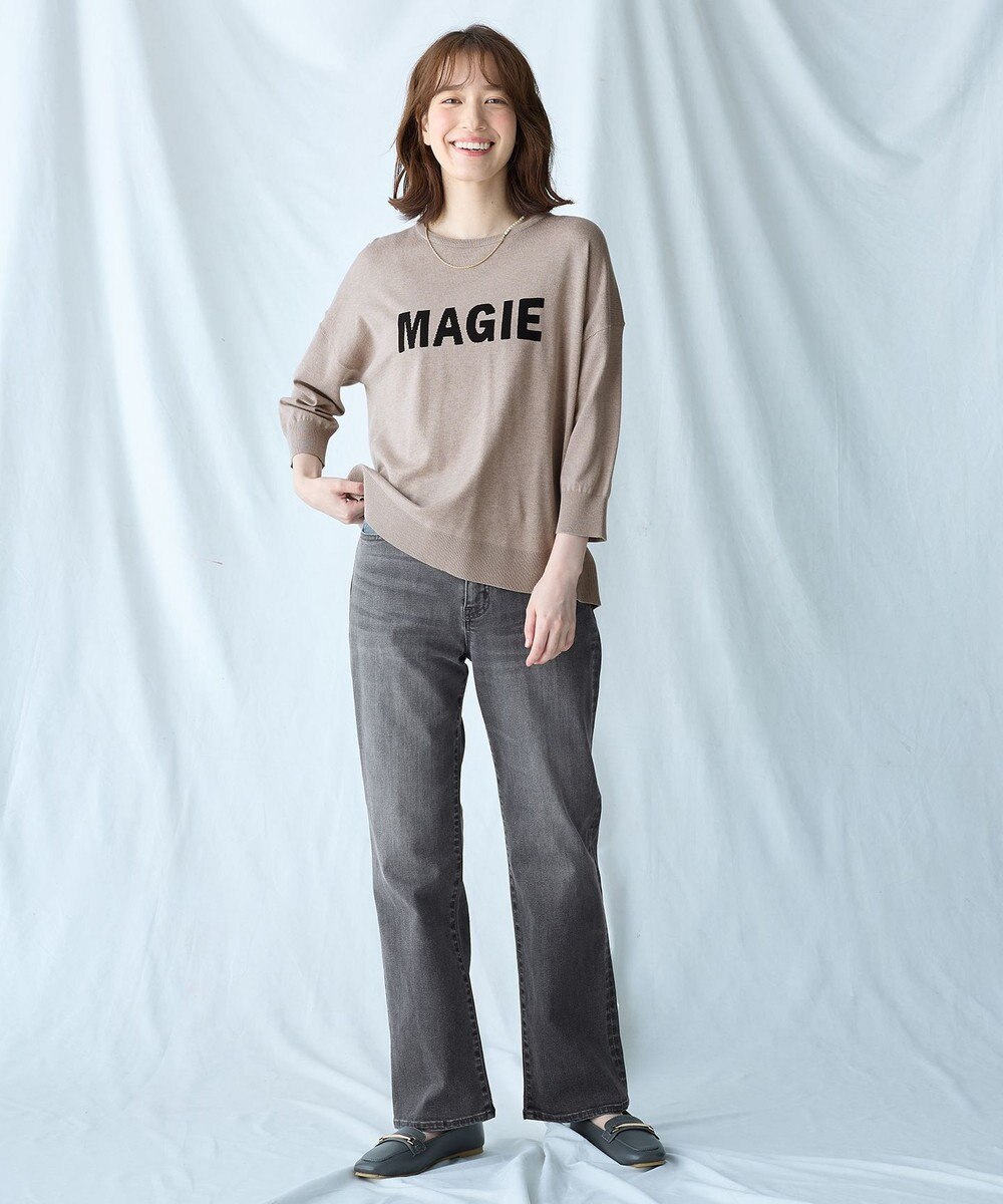 ANY L 【洗濯機可】インターシャロゴニット 