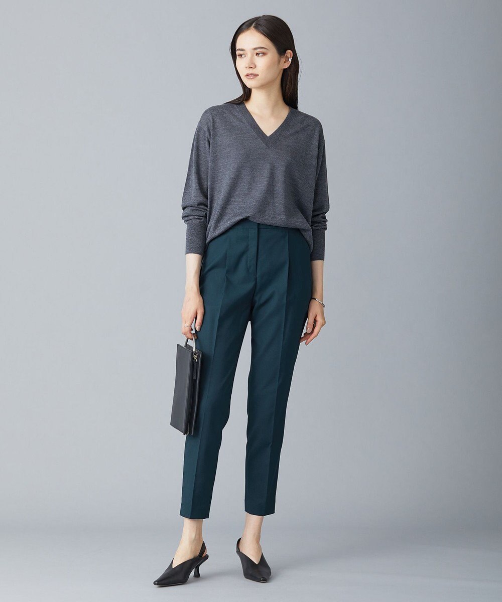 ICB 【新色追加・洗える】 ウールマットウース テーパードパンツ 