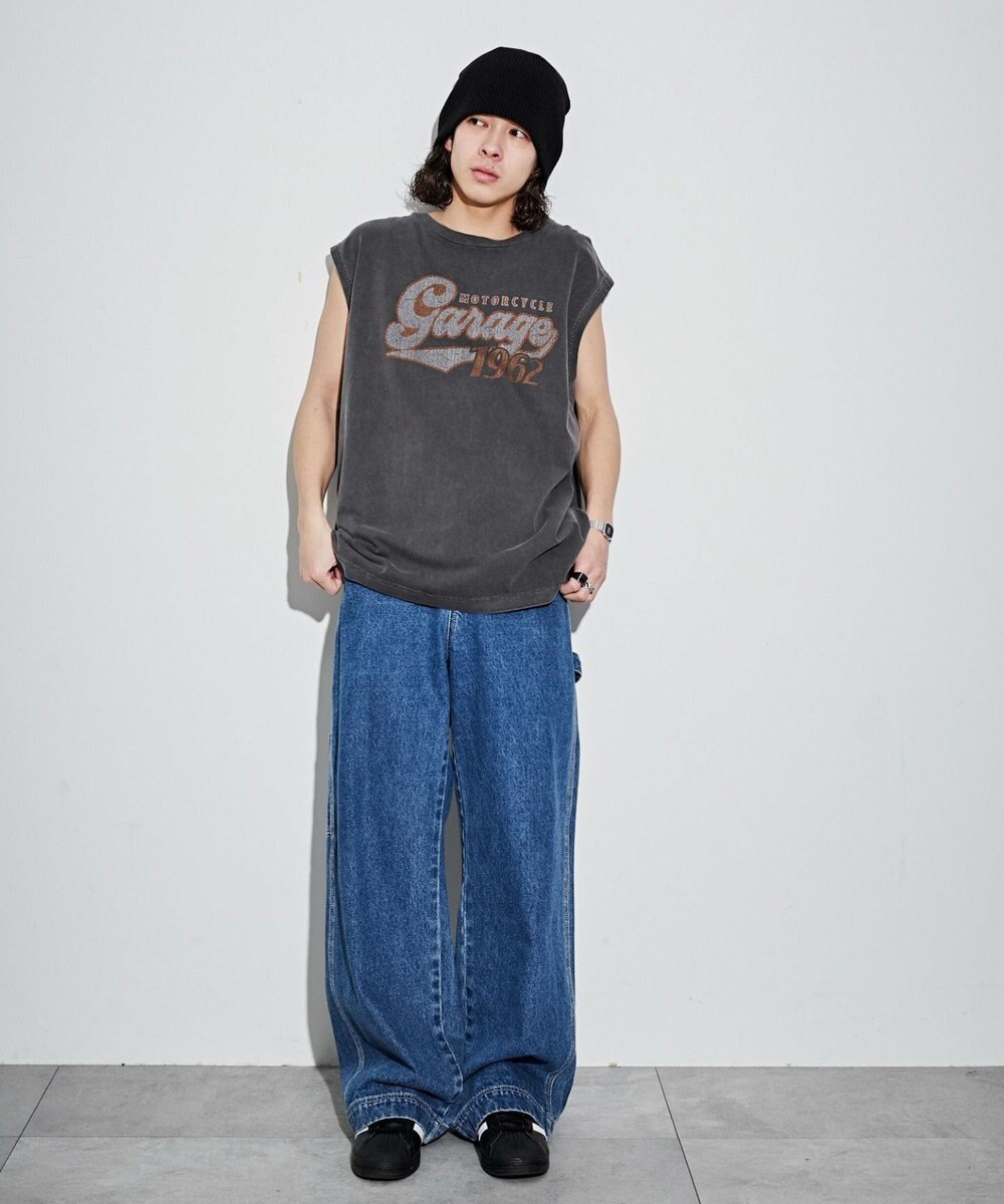 WEGO 【ユニセックス着用アイテム/手洗い可】ピグメントグラフィックノースリーブ 