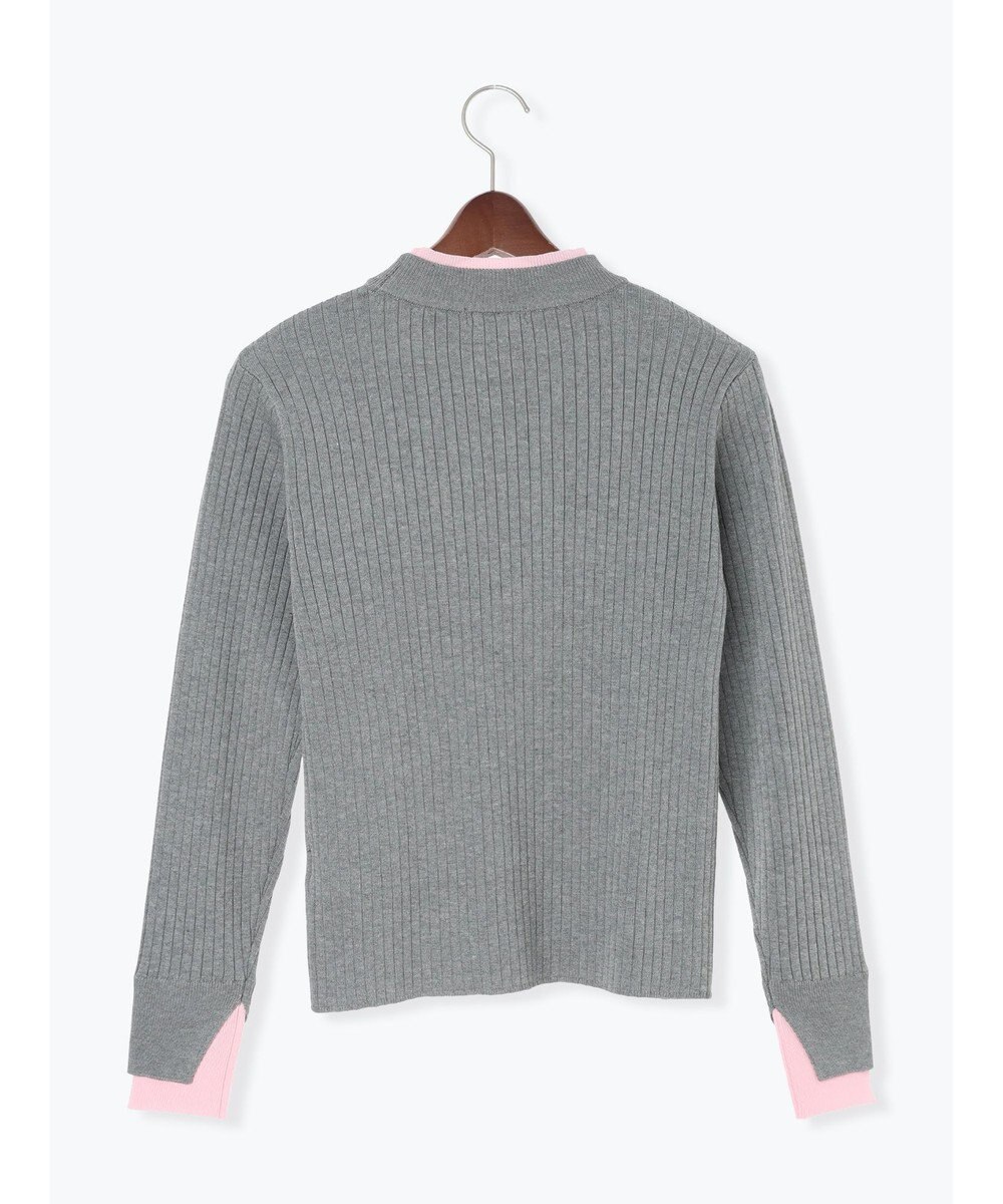 Te chichi 配色レイヤードリブニットプルオーバー 