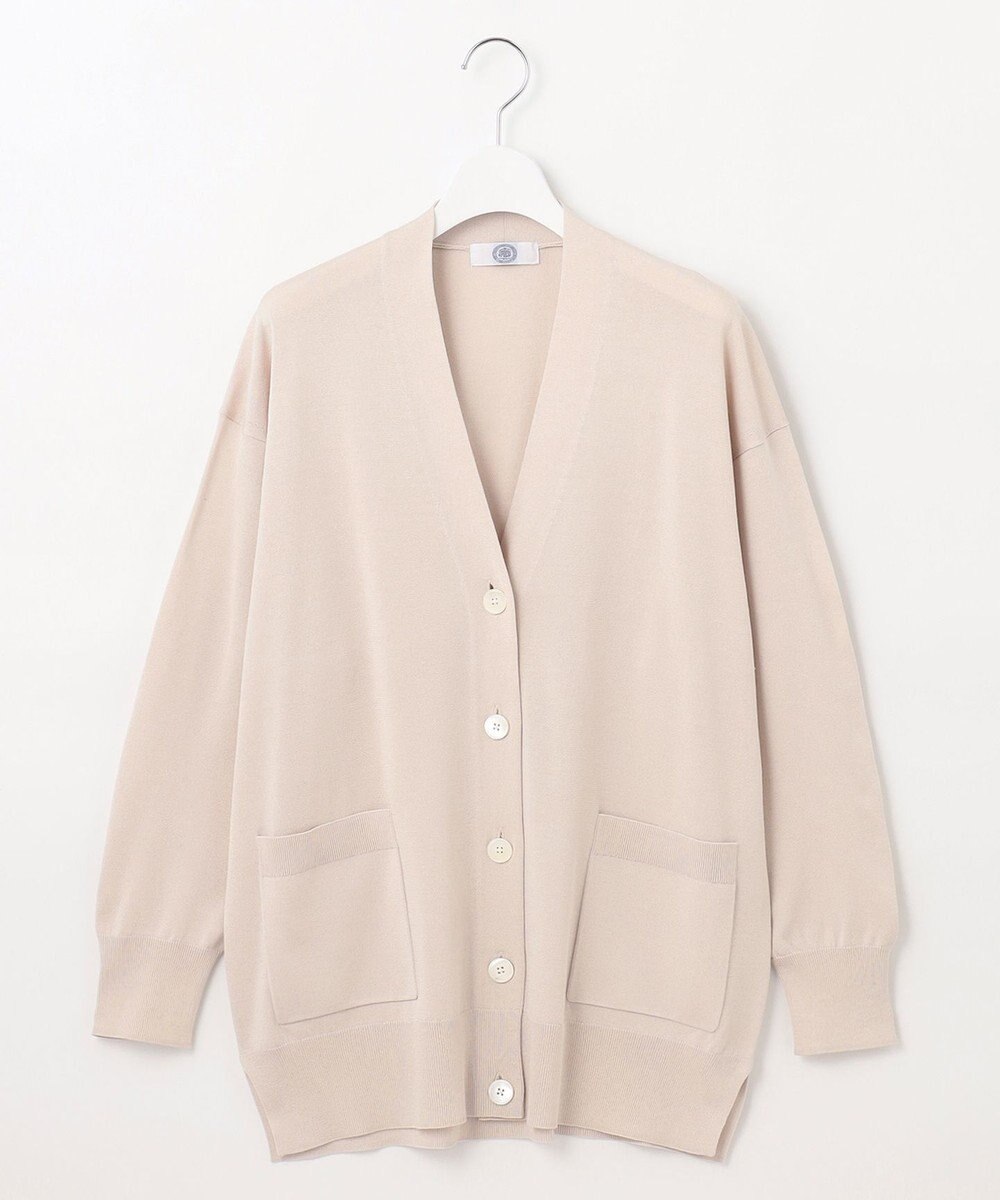 J.PRESS LADIES L 【洗える】シルキーレーヨンストレッチ Vネック カーディガン 