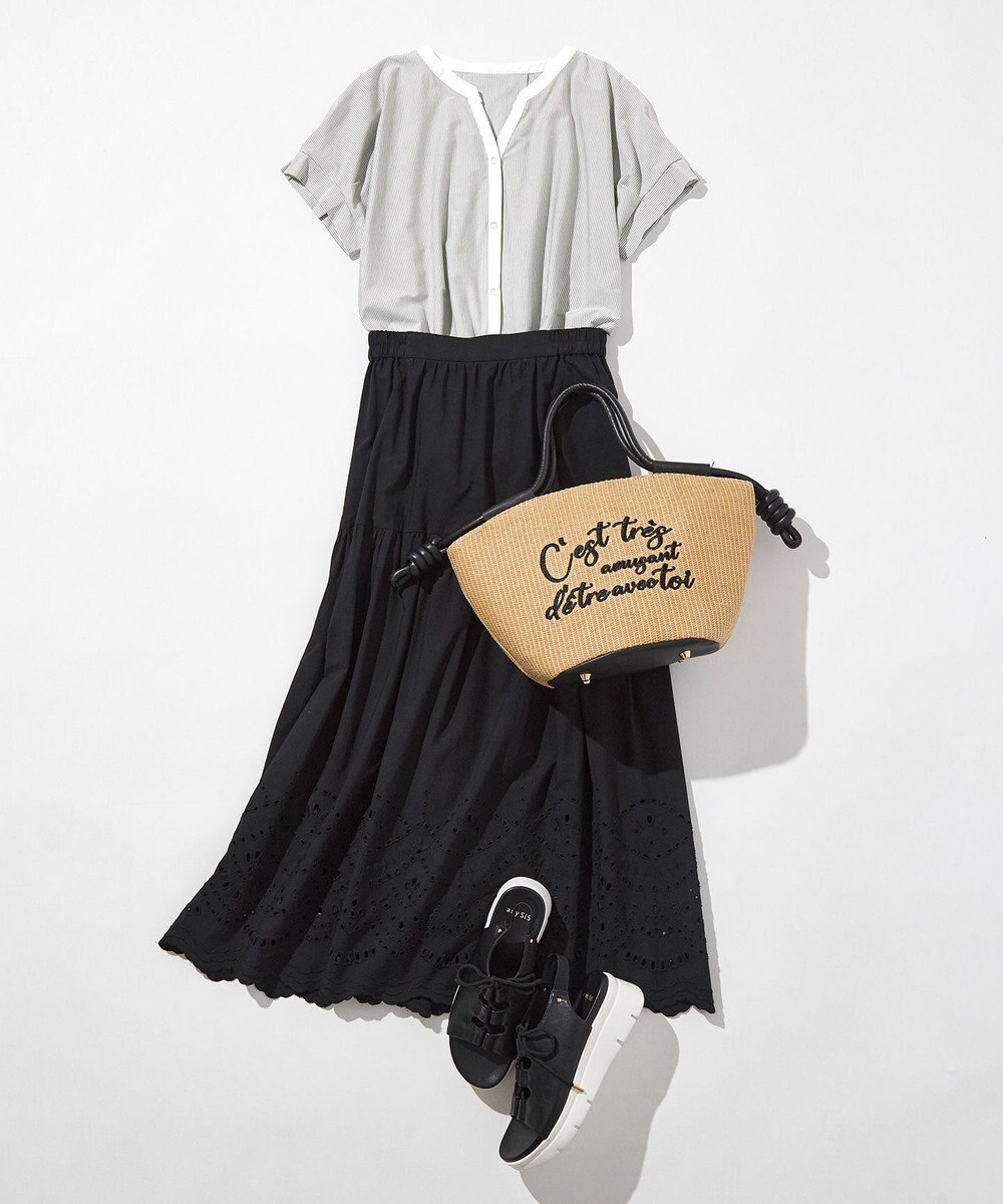 ANY SIS 【洗える】スカラヘムティアード スカート 