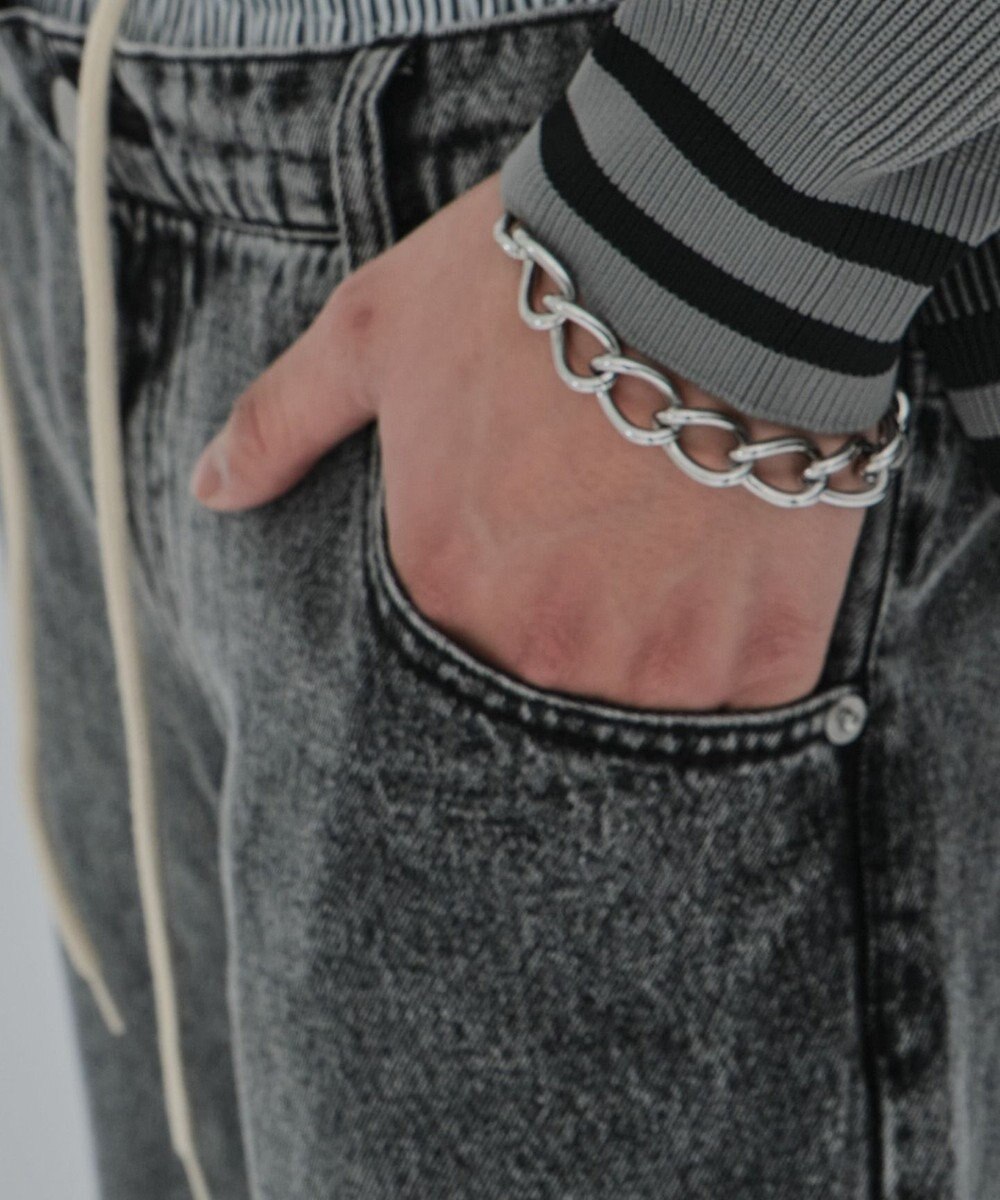 WEGO 【ユニセックス着用ITEM/MLサイズ展開/ウエストゴム】ボクサードッキングデニムパンツ 