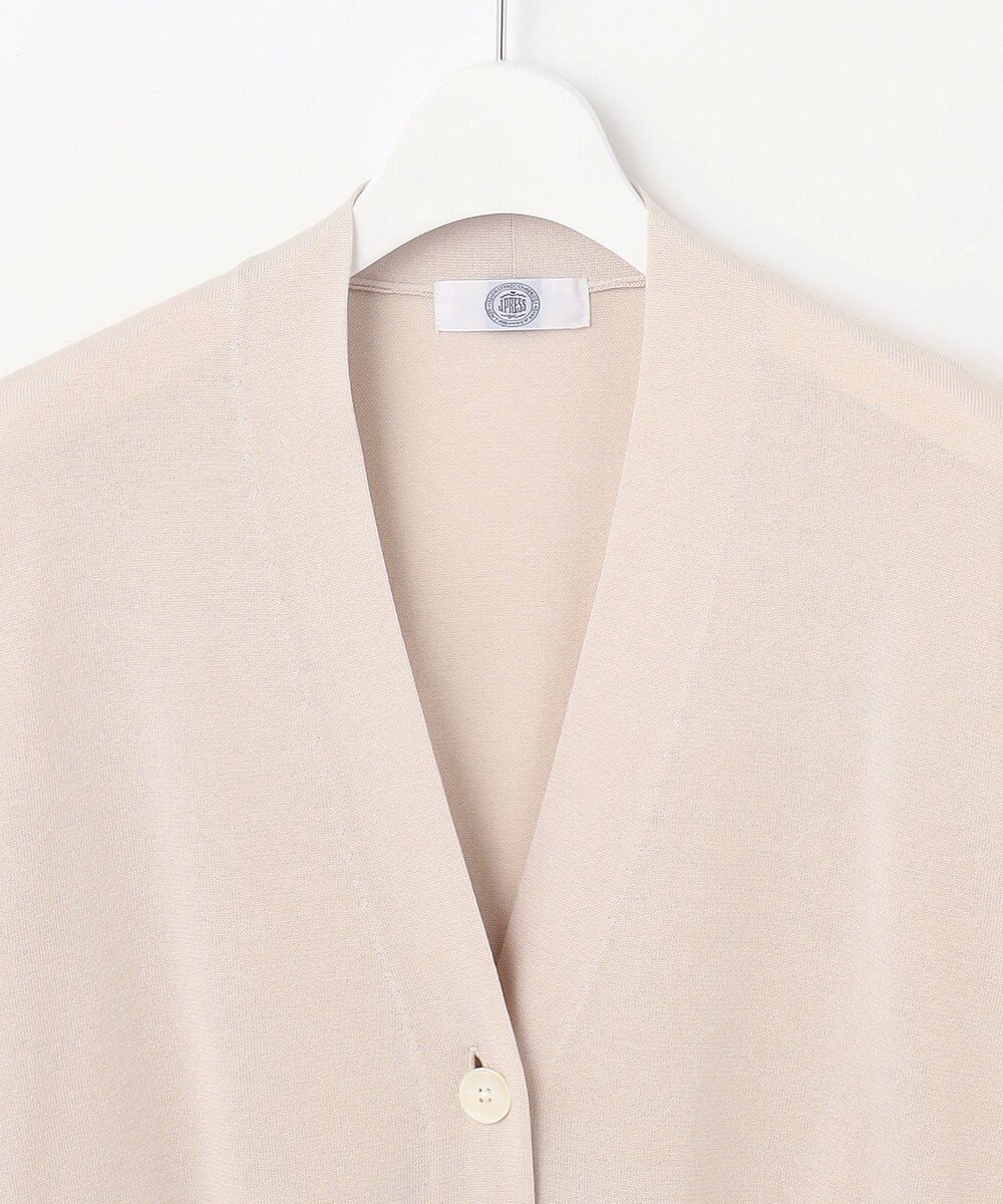 J.PRESS LADIES L 【洗える】シルキーレーヨンストレッチ Vネック カーディガン 