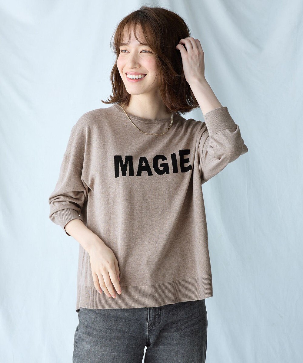 ANY L 【洗濯機可】インターシャロゴニット 