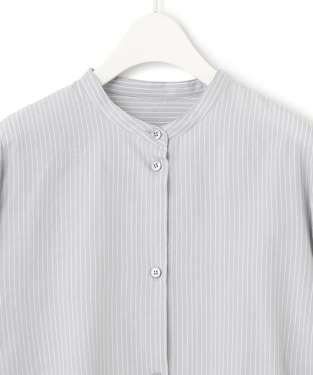 ICB 【洗える】CRySiタイプライター ボウタイ付きバンドカラーシャツ 