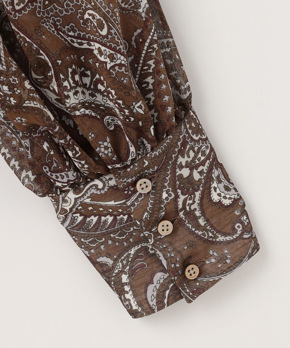 自由区 ペイズリープリントボウタイ ブラウス 