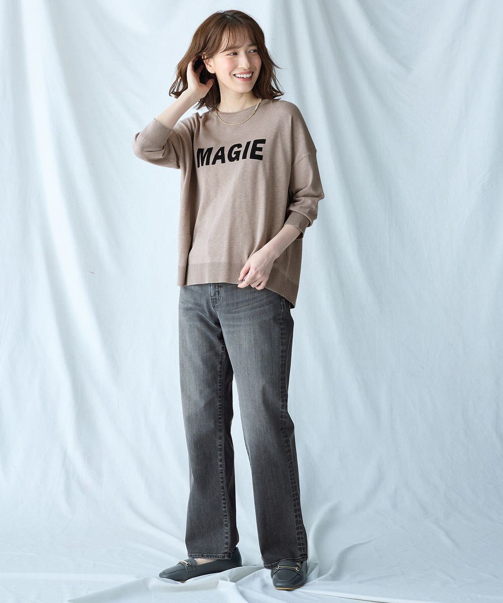 ANY L 【洗濯機可】インターシャロゴニット 