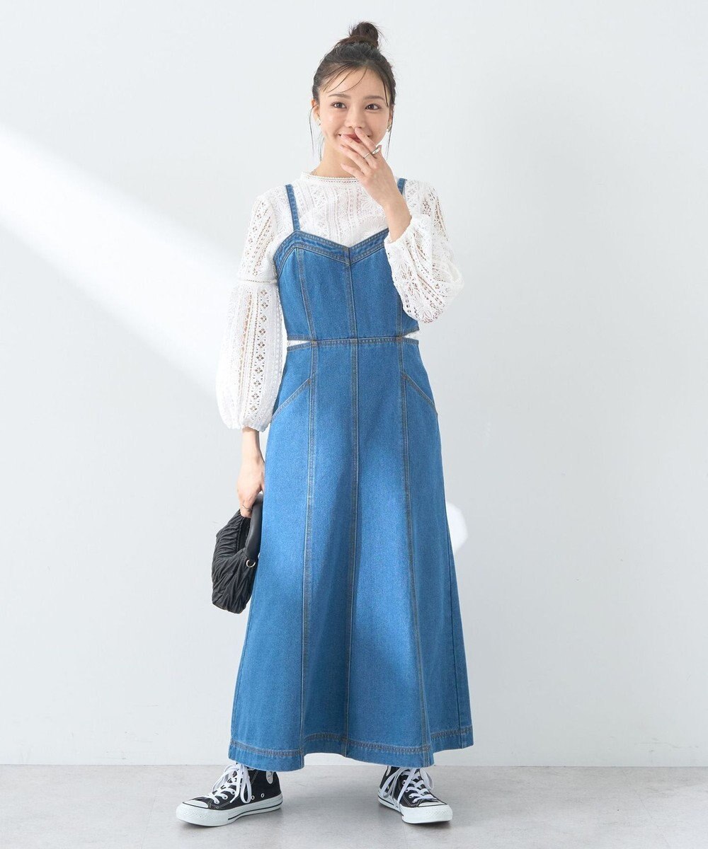earth music&ecology サイドカットデニムキャミワンピース 