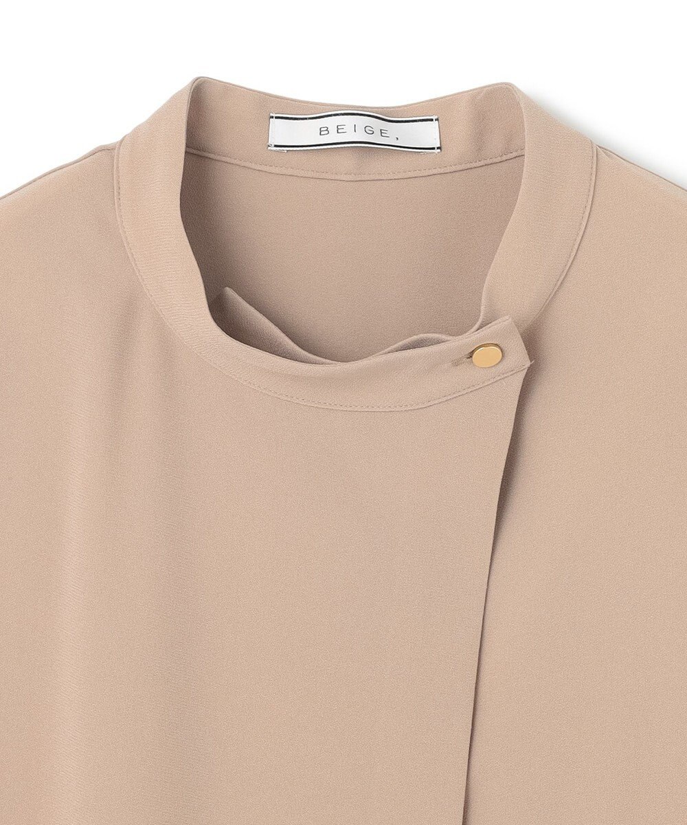 BEIGE， 【洗える】FLEUR / フロントボタンノースリーブブラウス 