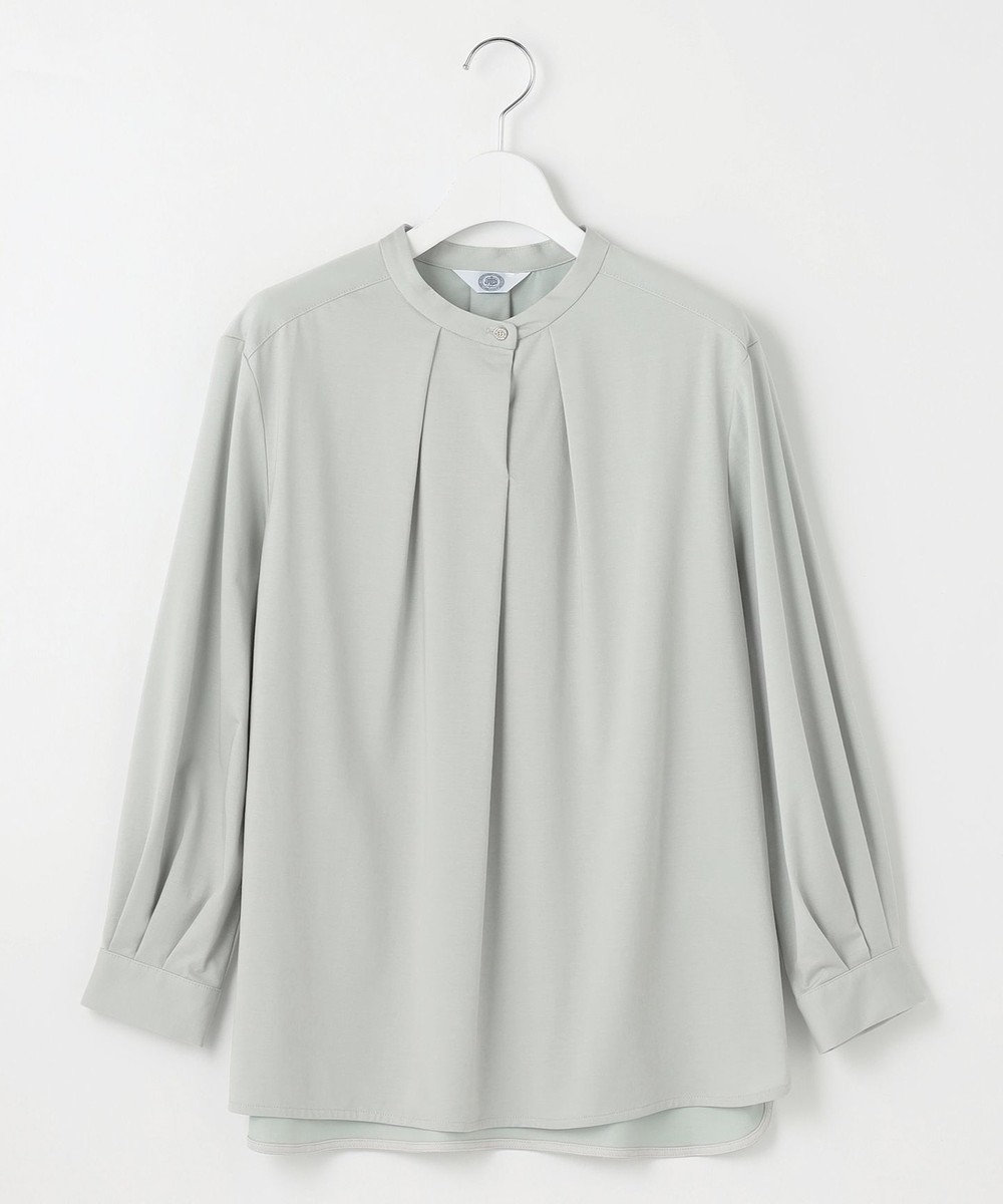 J.PRESS LADIES L シャツジャージー バンドカラー カットソー 