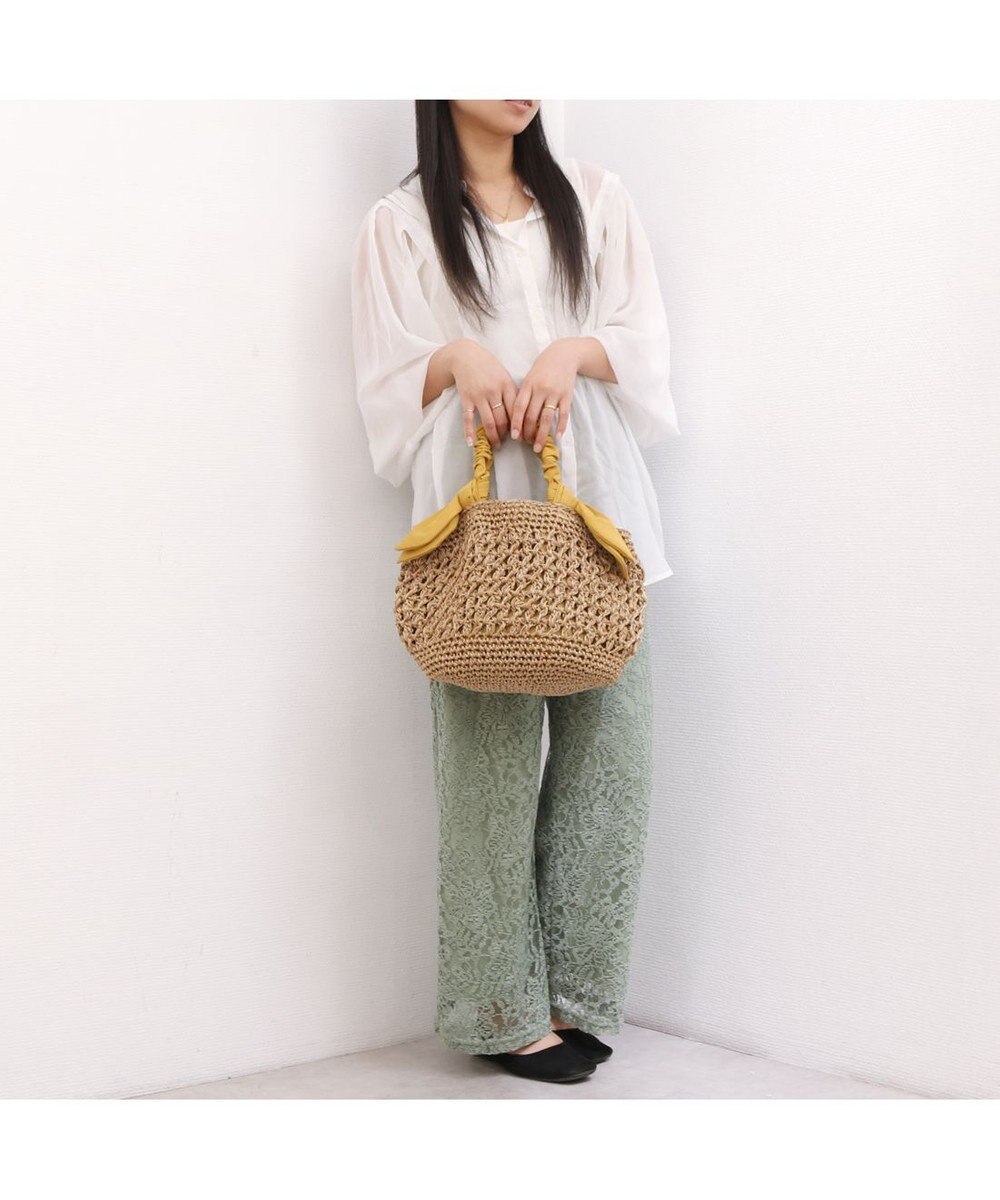 UNBILLION カシュカシュ cachecache / 下がりリボン柄編みトート 