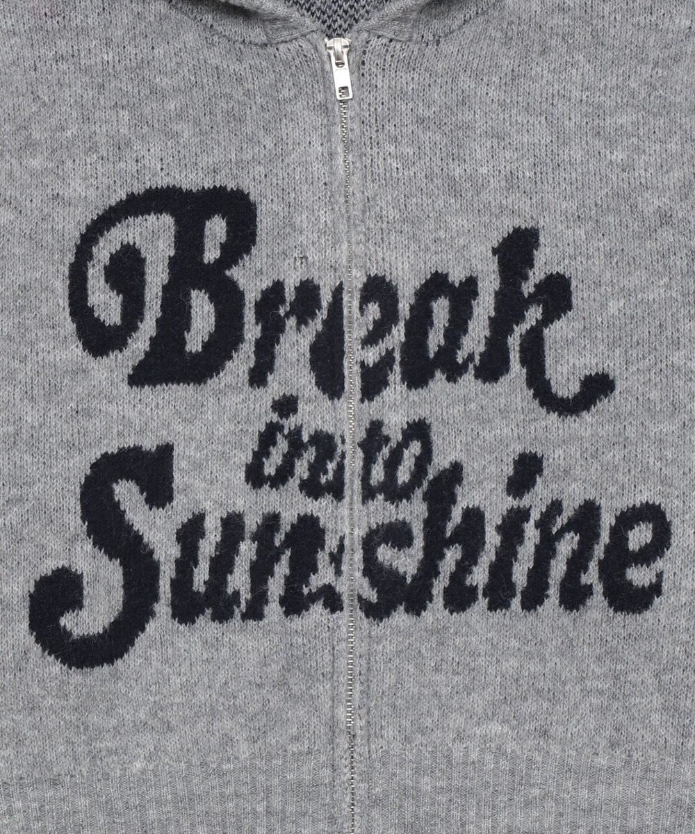 WEGO フラッフィーグラフィックジャガードニットZIPパーカー 