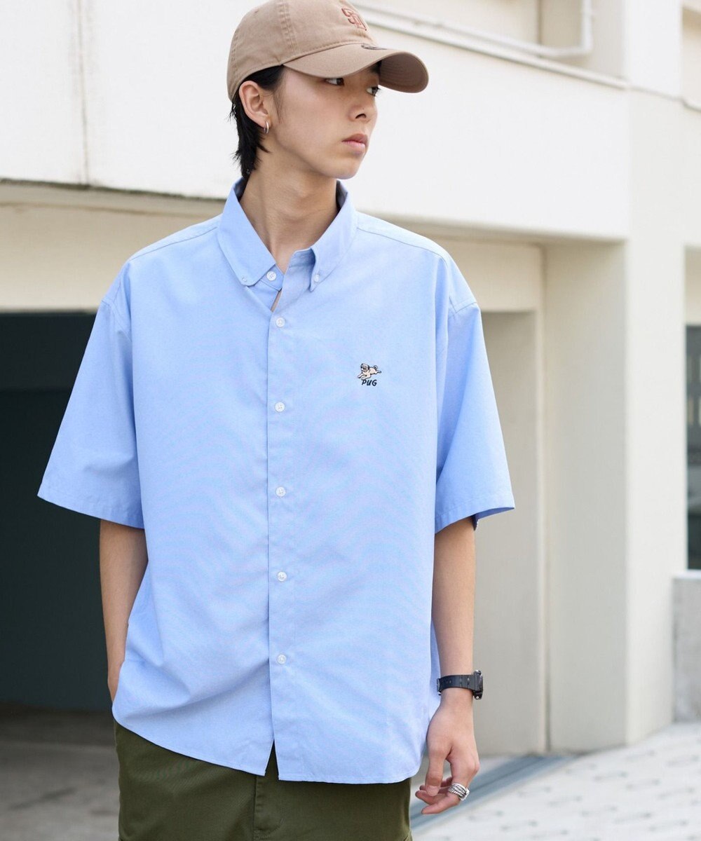 WEGO 【ユニセックス着用ITEM/MLサイズ展開】オックスフォードワンポイントシャツ（SS） 