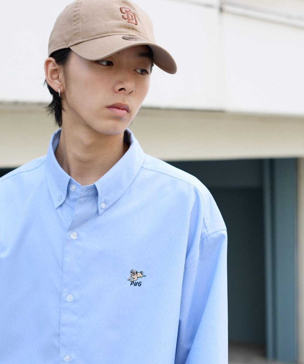 WEGO 【ユニセックス着用ITEM/MLサイズ展開】オックスフォードワンポイントシャツ（SS） 