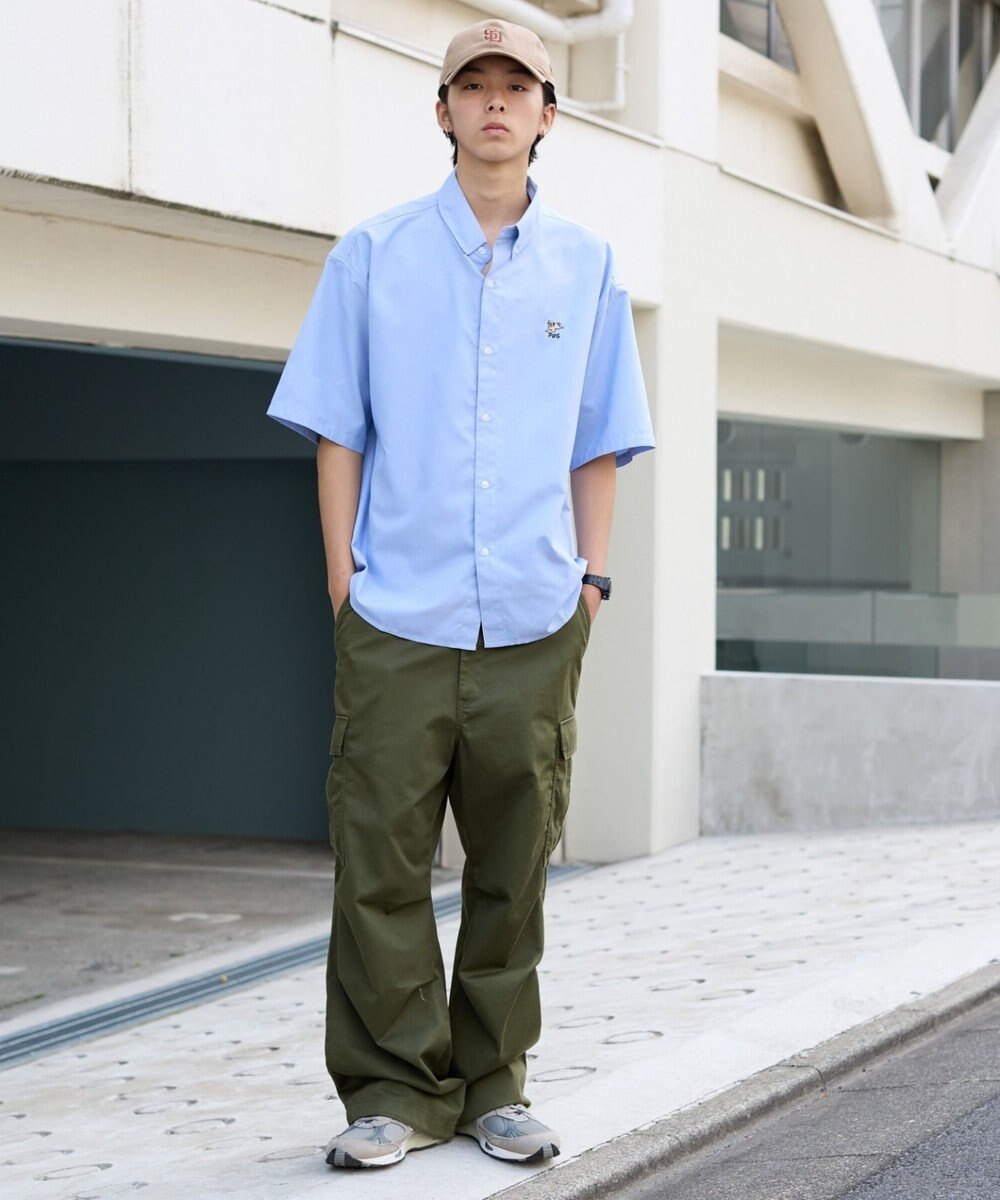 WEGO 【ユニセックス着用ITEM/MLサイズ展開】オックスフォードワンポイントシャツ（SS） 