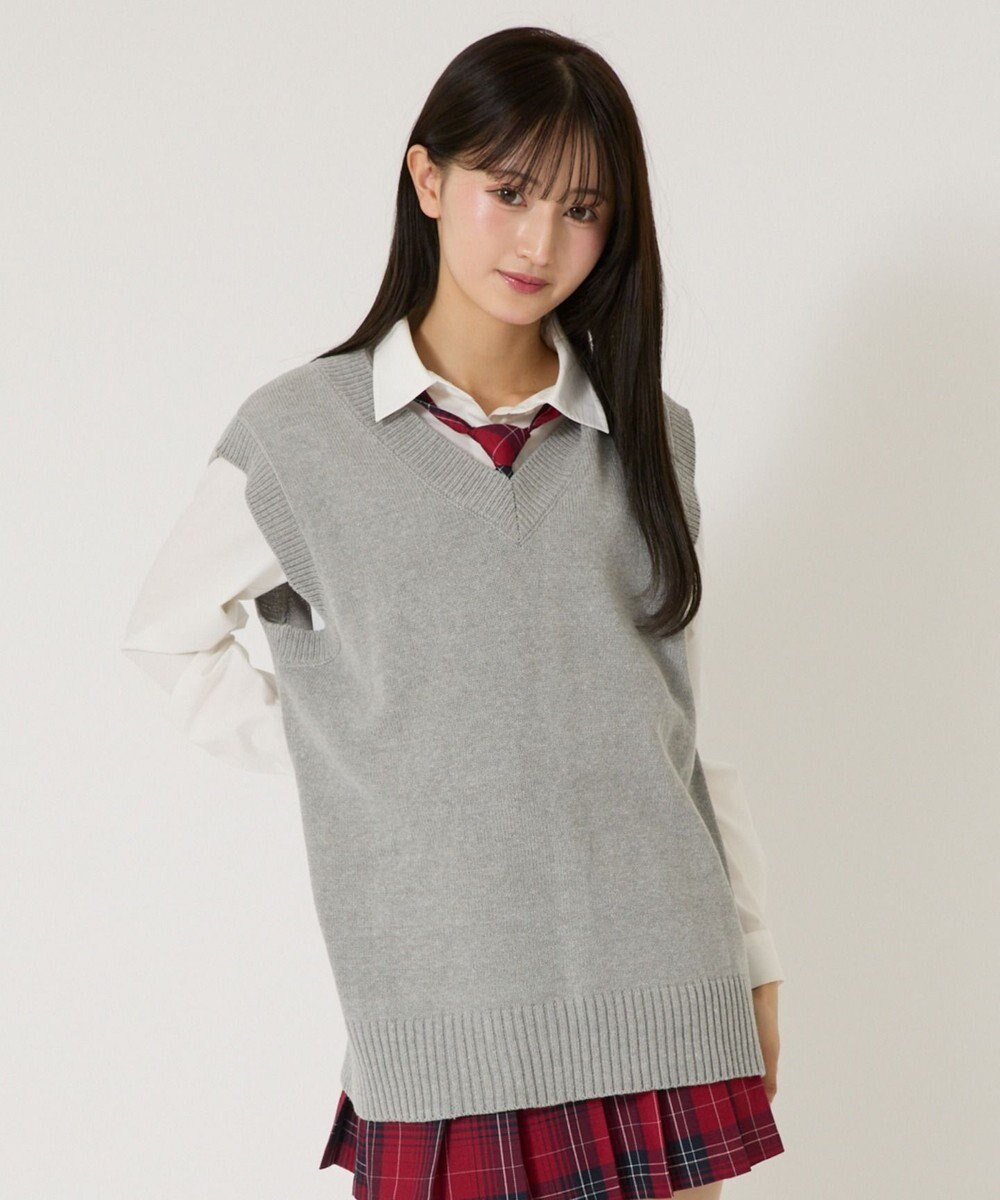 WEGO 【SCHOOLITEM】無地ニットベスト 