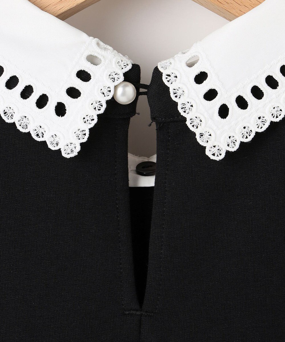 組曲 【先行予約】フレンチテリー 刺繍襟 ペプラムカットソー 