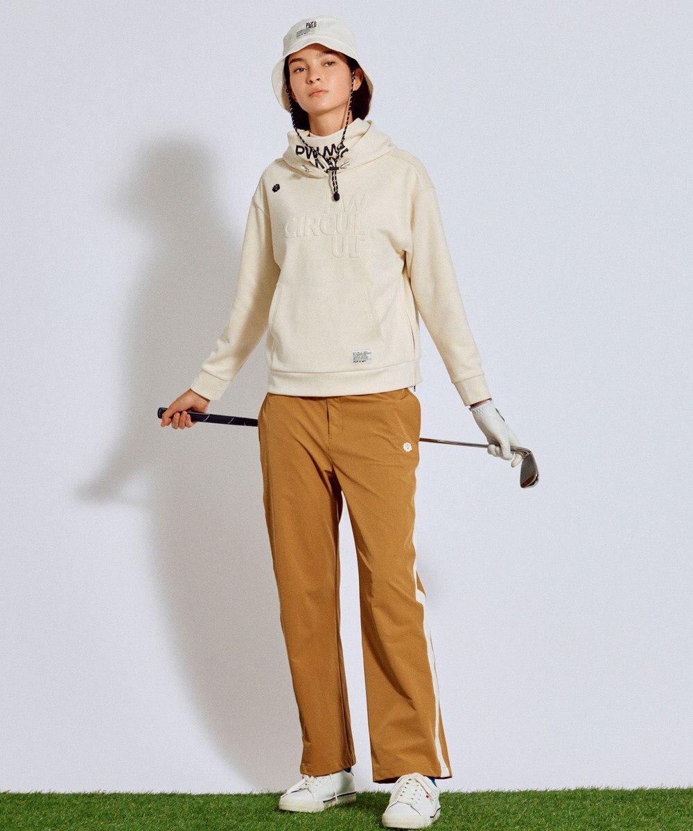 PW CIRCULUS 2025 NEW！【手洗い洗濯可】【WOMEN】スエードライク デタッチャブルフーディ ゴルフウェア レディース 