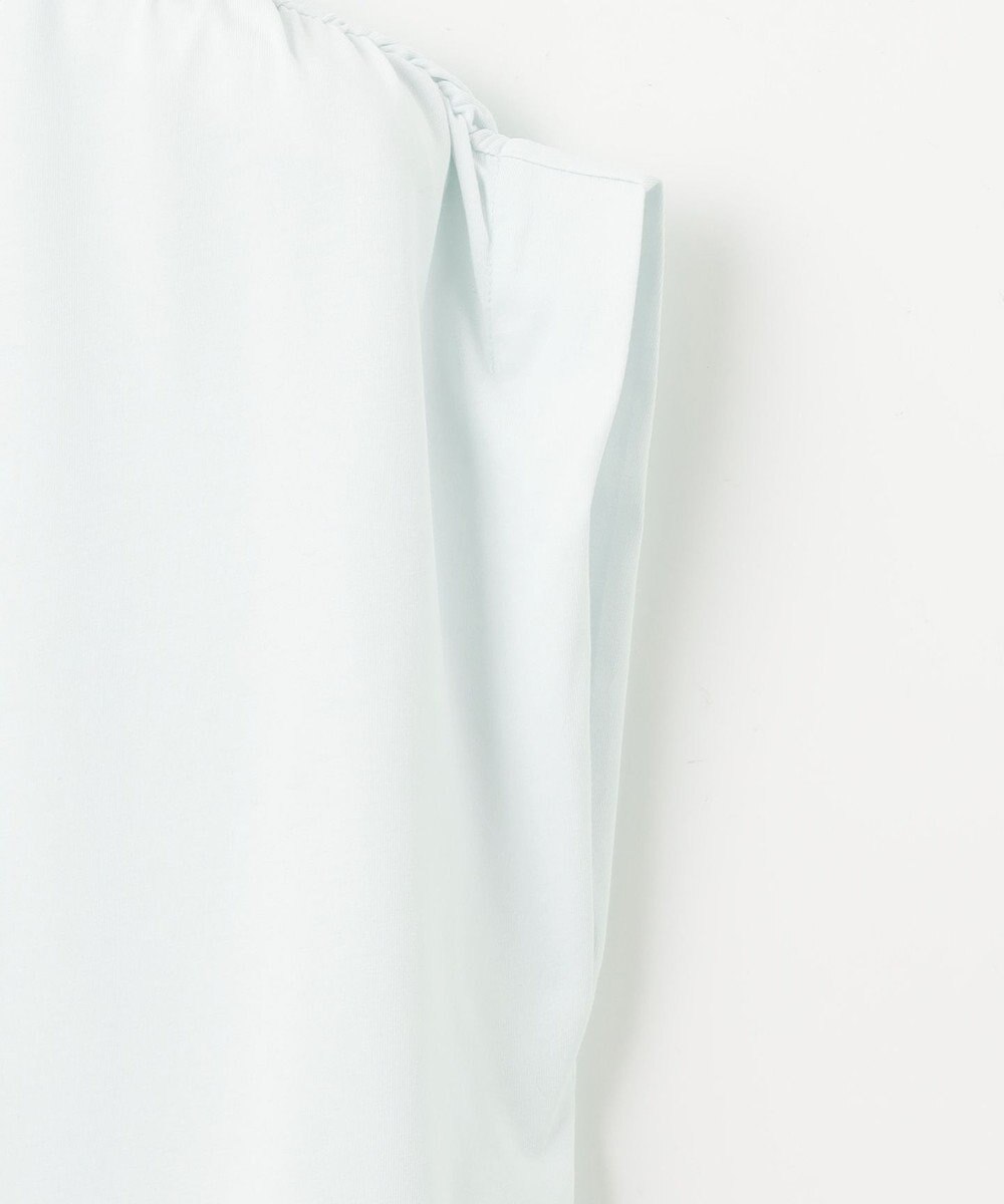 自由区 S 【洗える】タックギャザーネック Tシャツ 