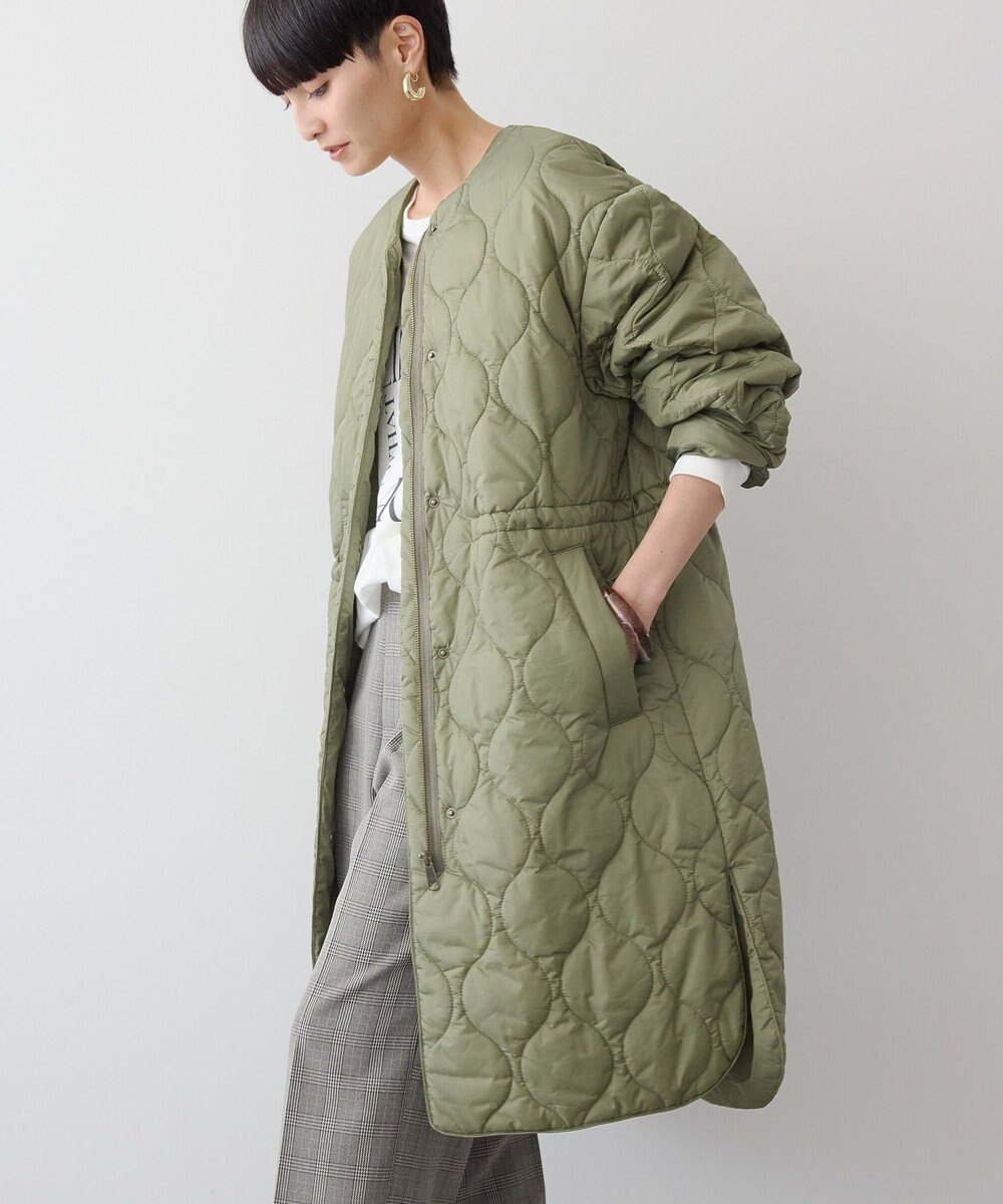 AMERICAN HOLIC 軽ポカノーカラーキルティングロングコート 