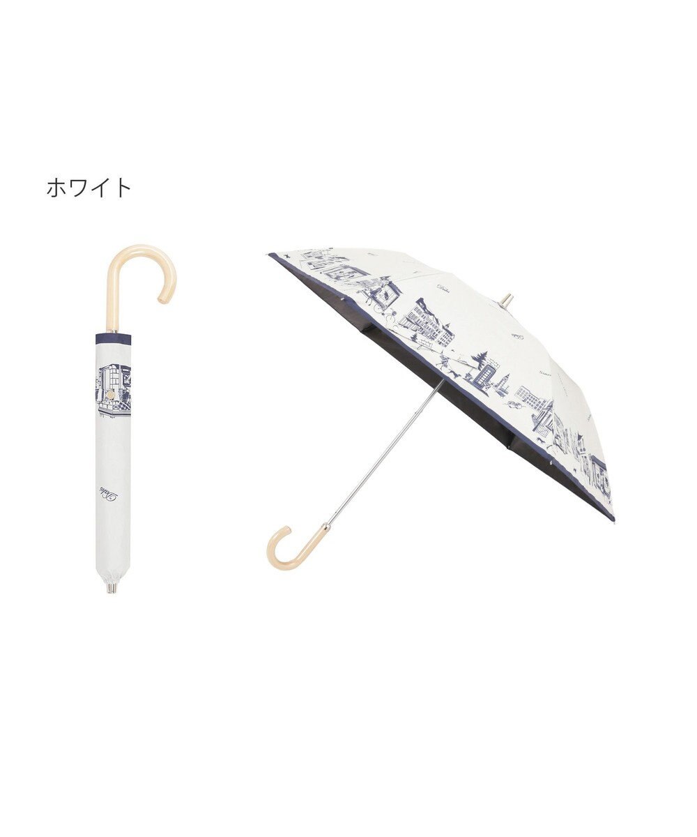 MOONBAT DAKS(ダックス) 晴雨兼用日傘 折りたたみ傘 街並み フワクール生地使用 