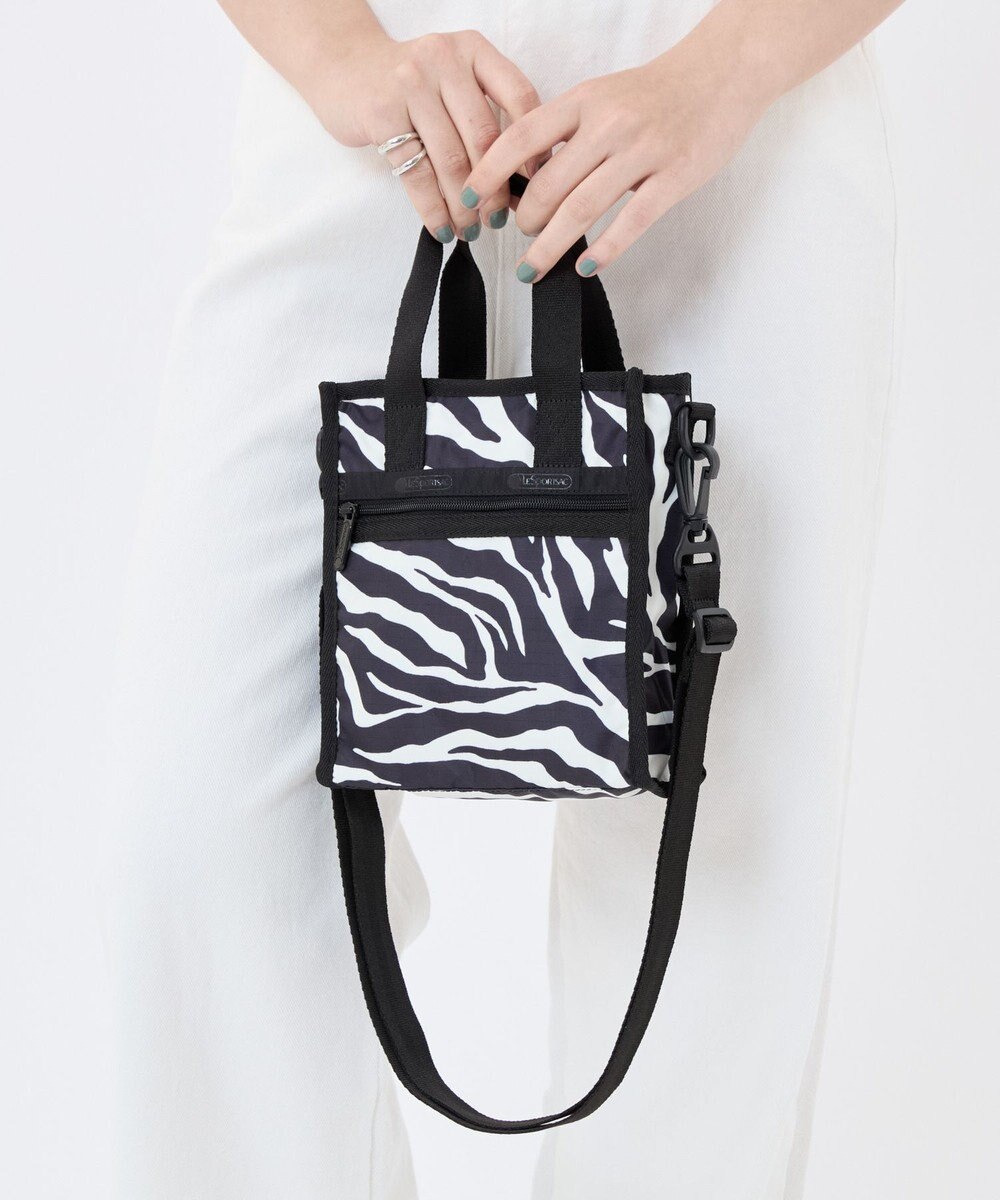 LeSportsac MINI N/S TOTE/クリームブラックゼブラ 