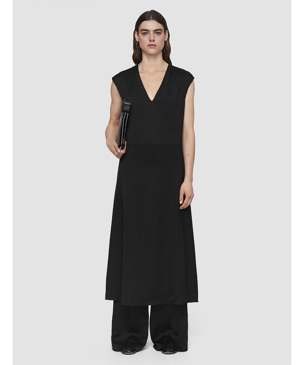 JOSEPH テクスチャードビスコース　ミディドレス 