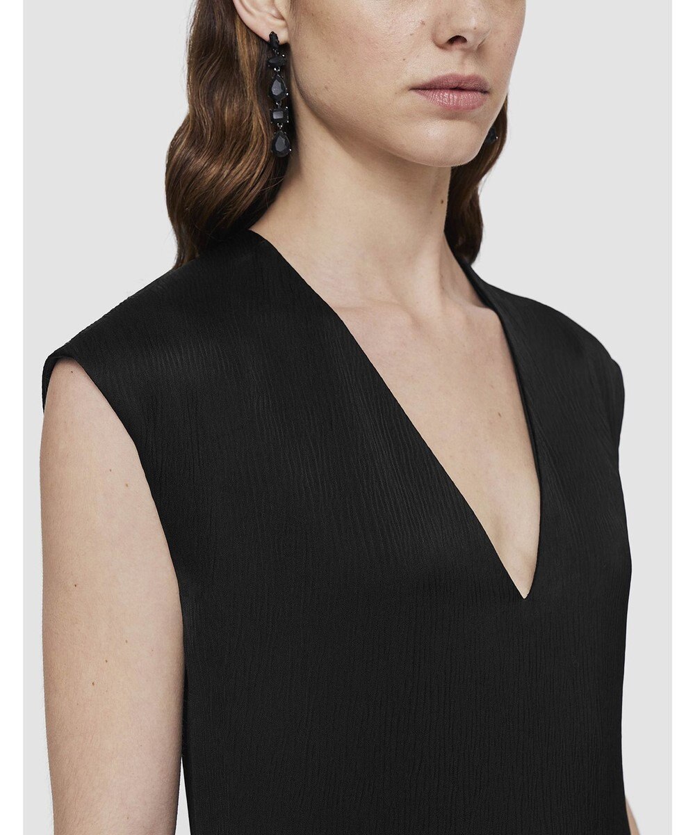 JOSEPH テクスチャードビスコース　ミディドレス 