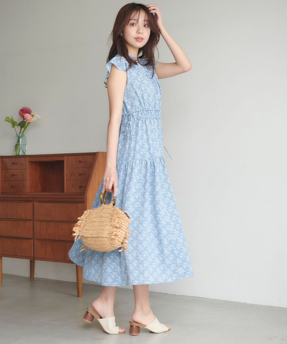 Feroux フラワープリントドロスト ワンピース 