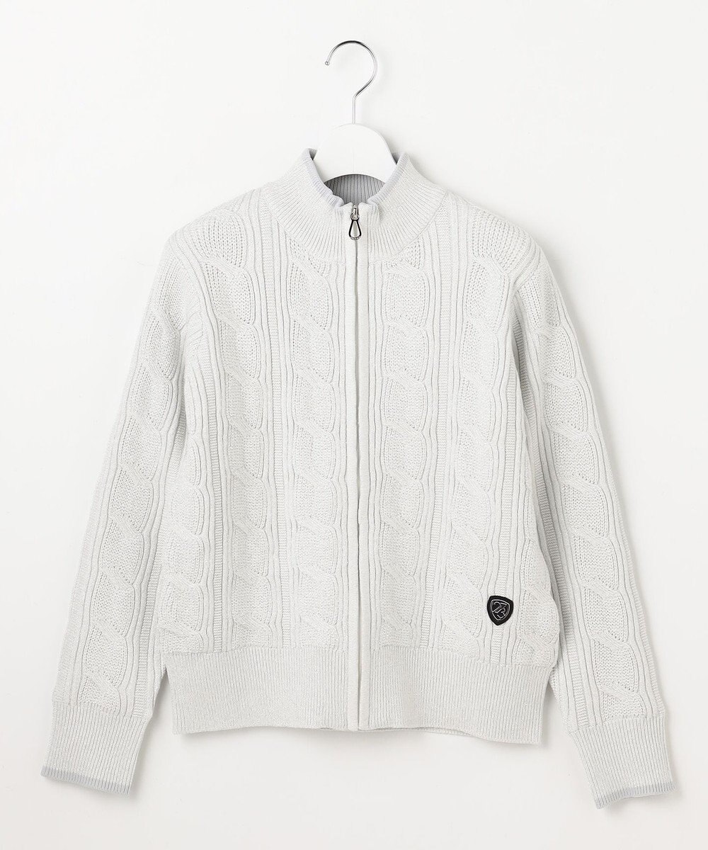 23区GOLF 【WOMEN】ラメケーブルジップアップカーディガン　防風裏地付き 